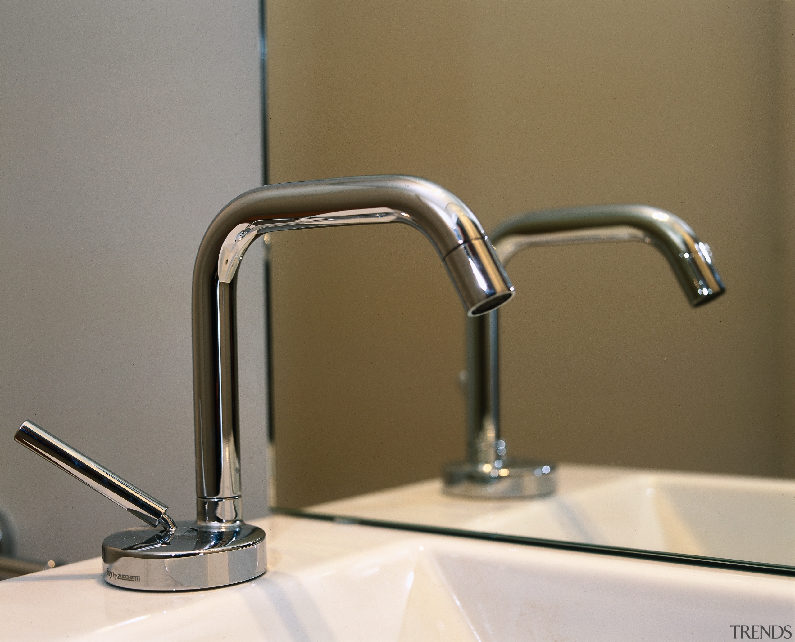 view of the zucchetti spin tapware - view plumbing fixture, product design, sink, tap, brown, gray