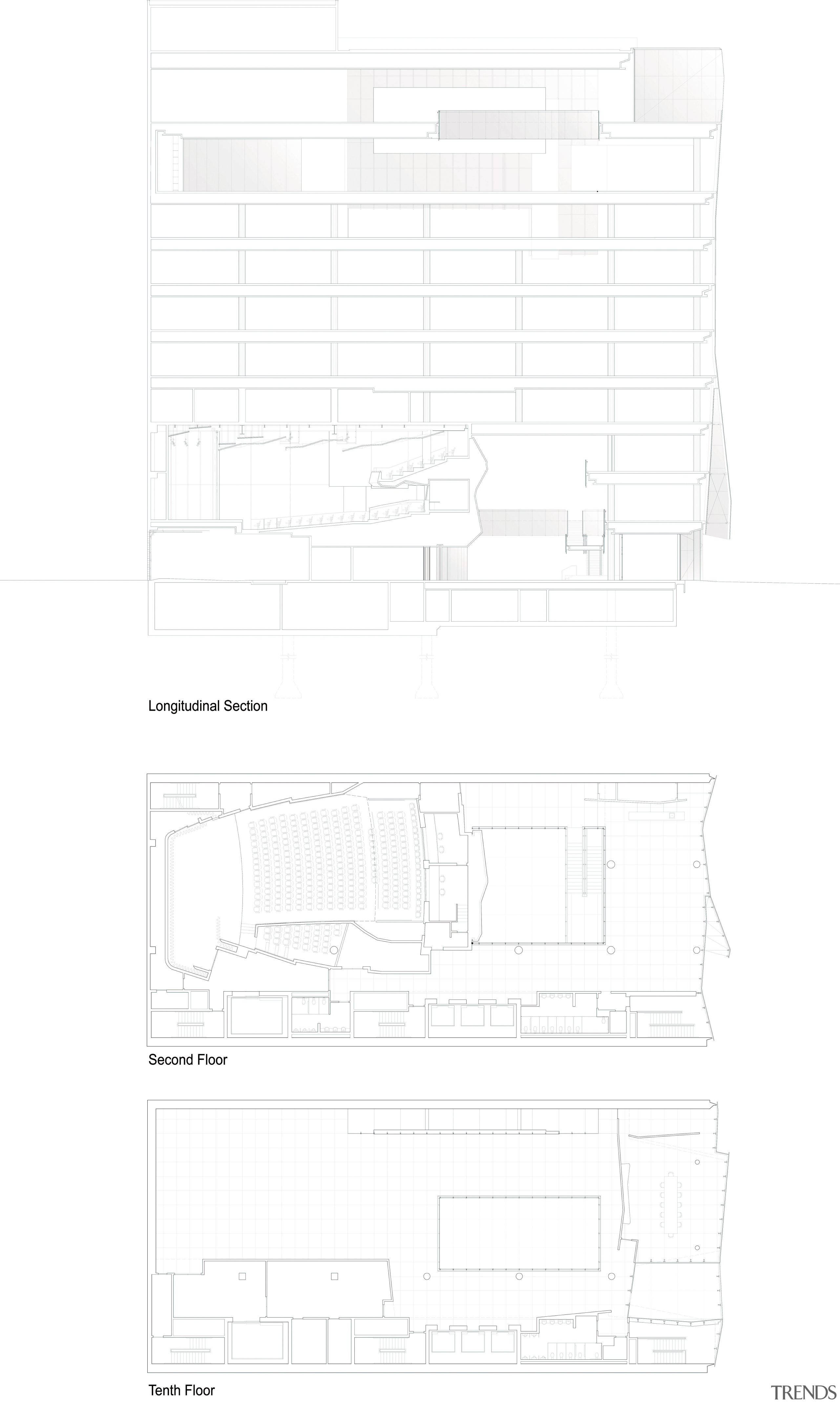 With its multi-factured, folded glass facade, the new angle, area, black and white, design, diagram, font, line, plan, product, product design, structure, text, white