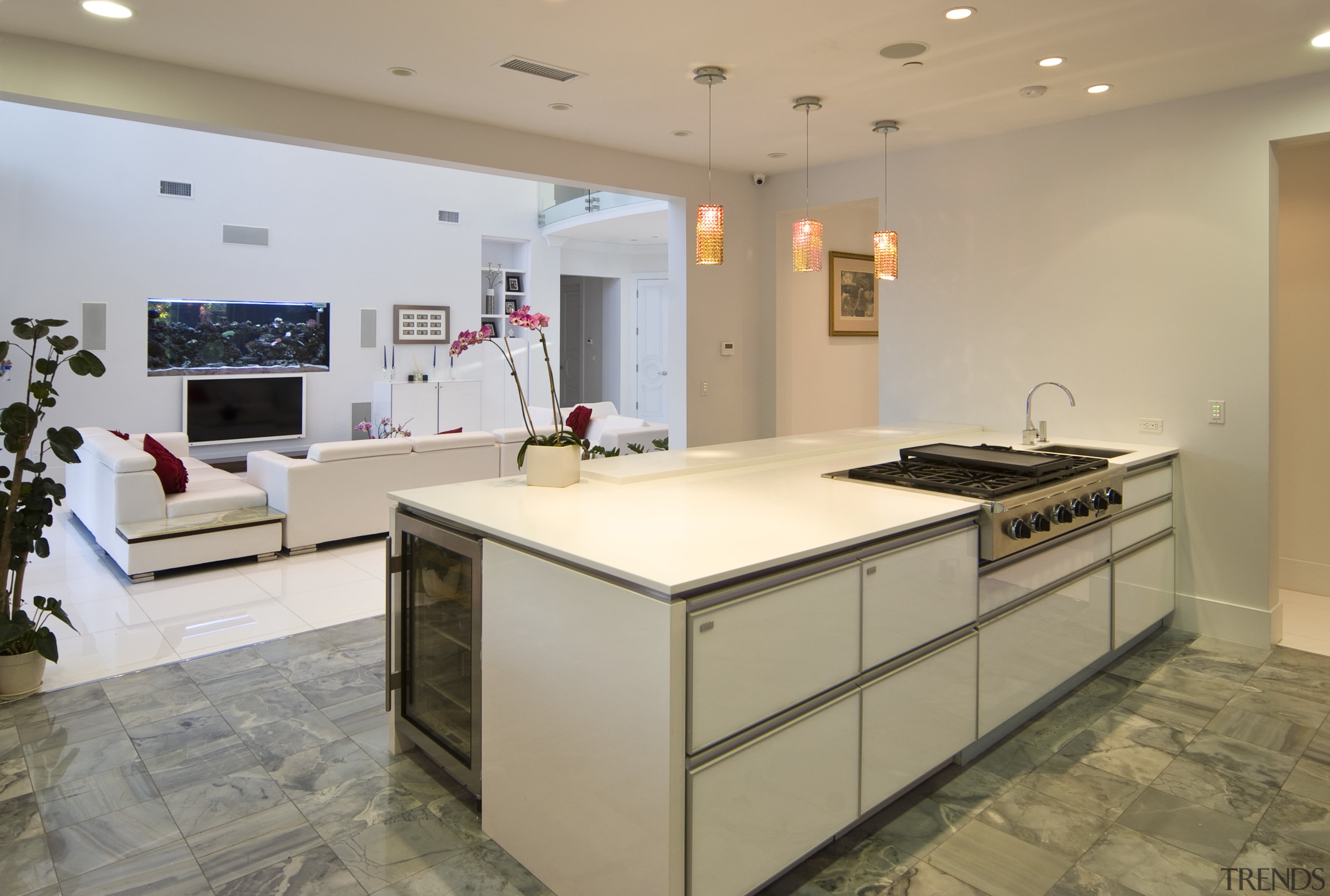 View of a kitchen designed by Mal Corboy cabinetry, countertop, floor, interior design, kitchen, real estate, room, gray