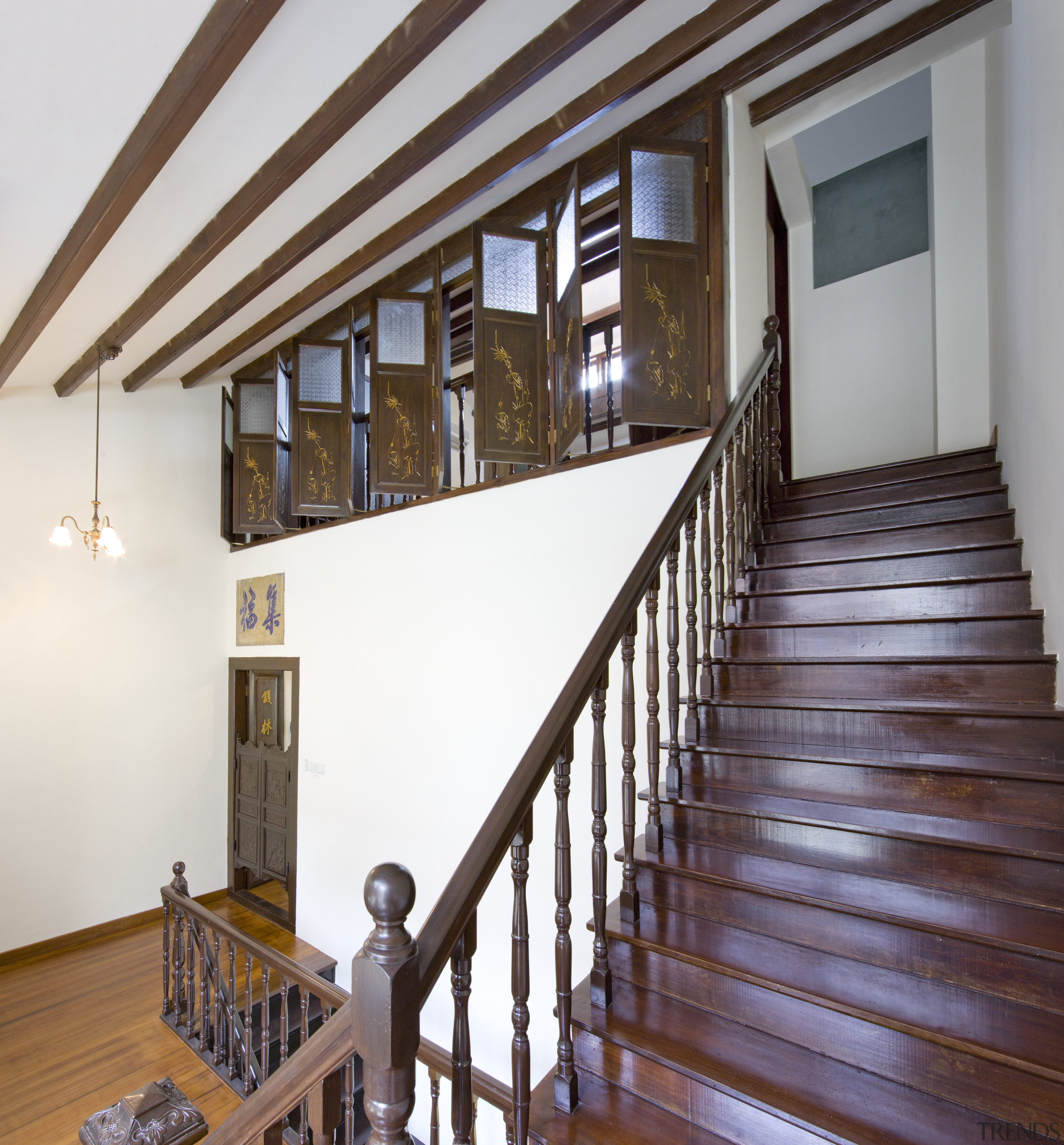 Stairway timber ballustrade and timber stiars - Stairway baluster, daylighting, estate, floor, flooring, handrail, hardwood, home, house, interior design, laminate flooring, property, real estate, stairs, window, wood, wood flooring, white