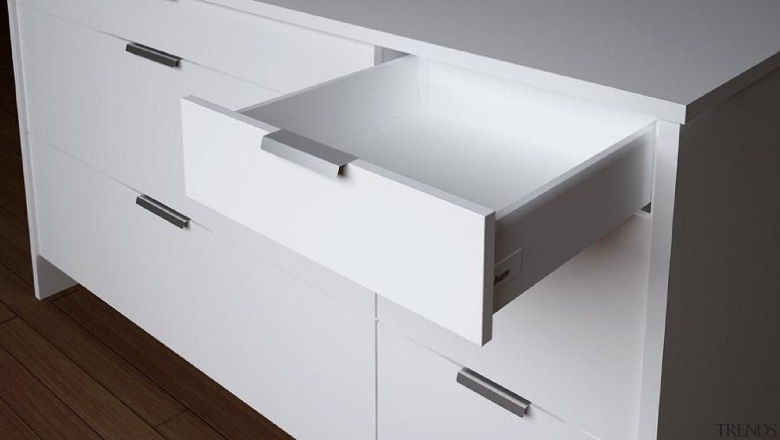 The ‘T’ drawer models have a higher drawer angle, chest of drawers, drawer, furniture, product, sideboard, white