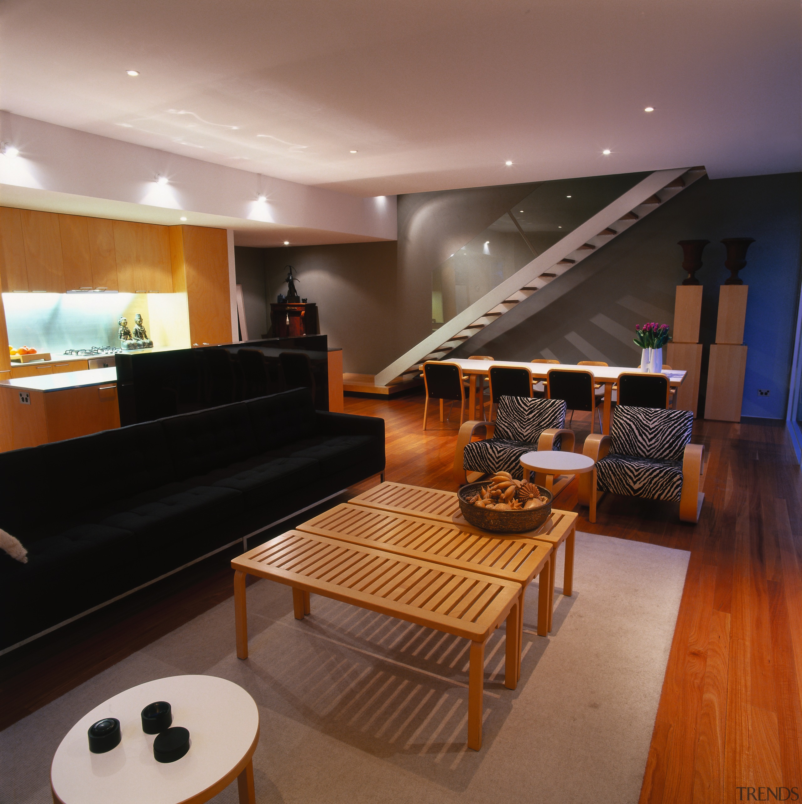 View of this kitchen &amp; dining area - ceiling, interior design, living room, room, brown, black