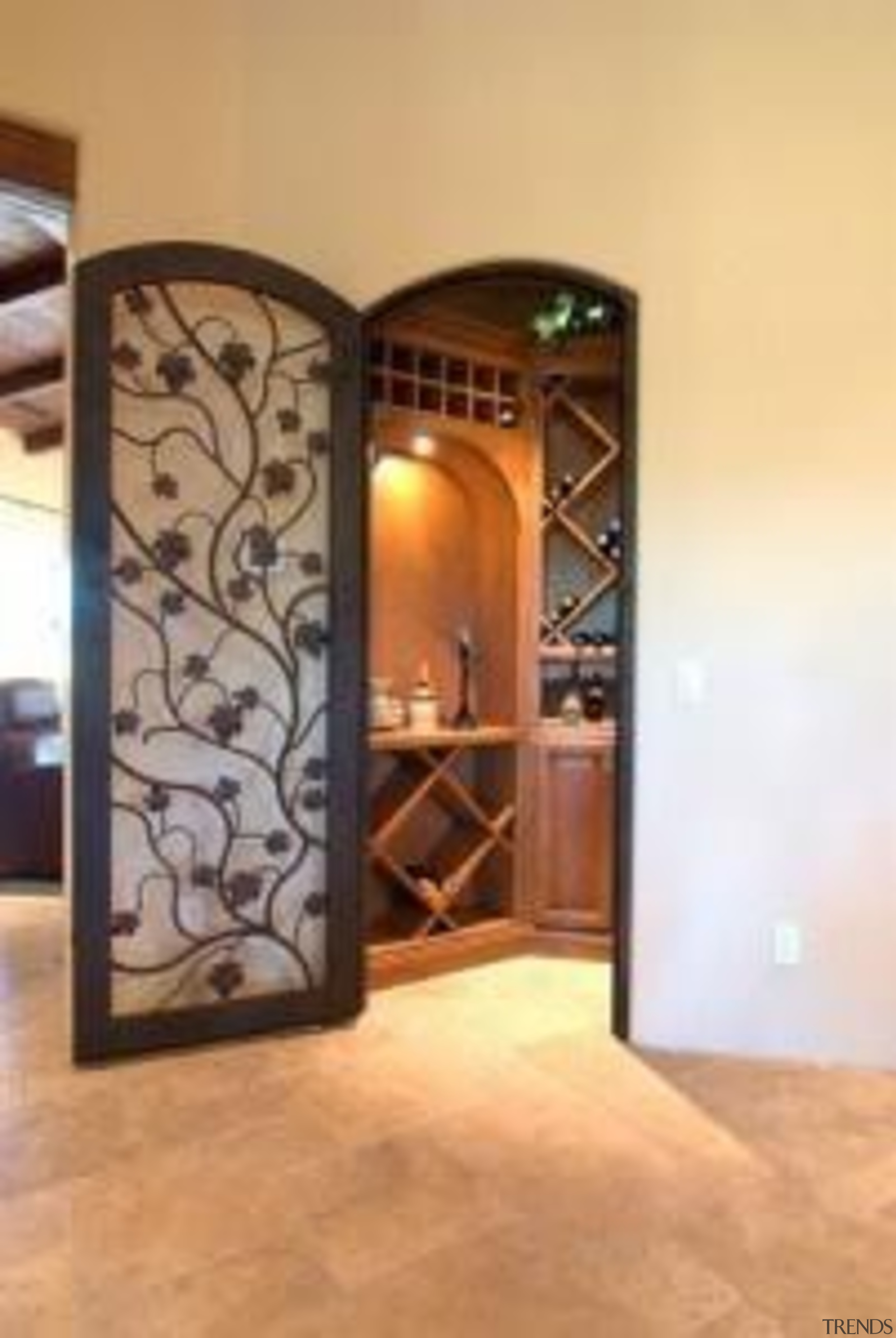 Modern Wine Cellar Ideas - Modern Wine Cellar door, floor, flooring, glass, interior design, wall, orange