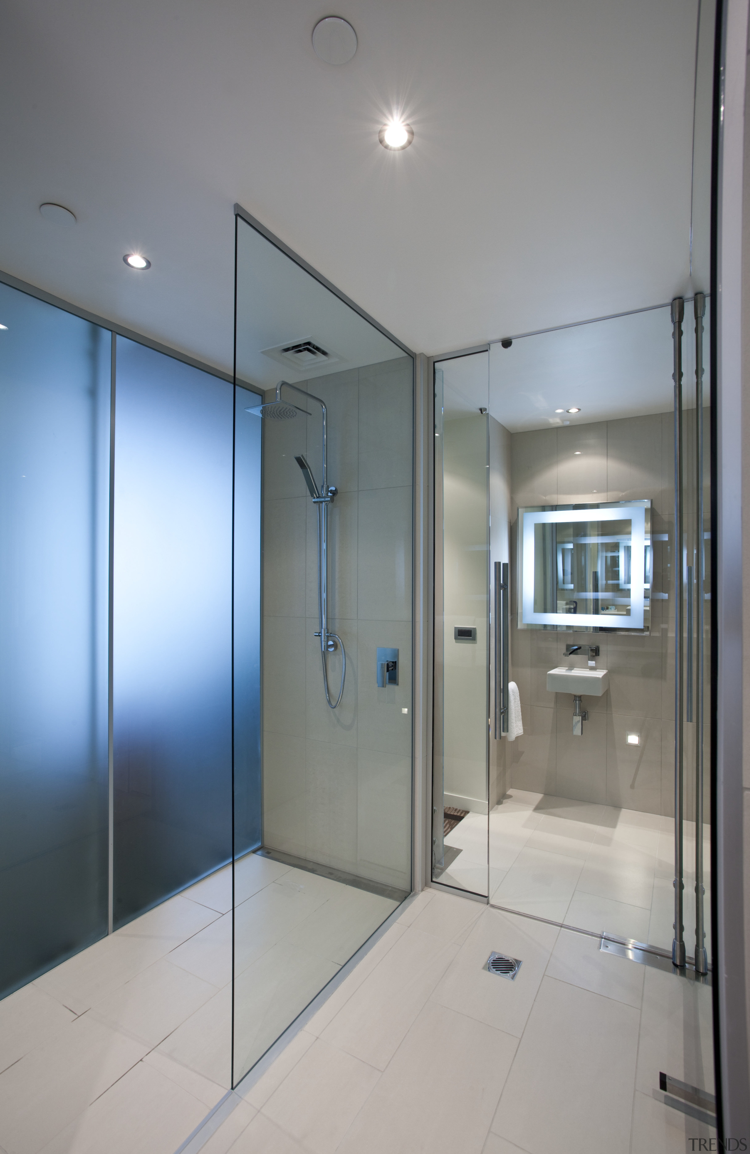 Novotel Auckland Airport - Airport hotel. Features subtle bathroom, ceiling, daylighting, glass, interior design, real estate, room, window, gray