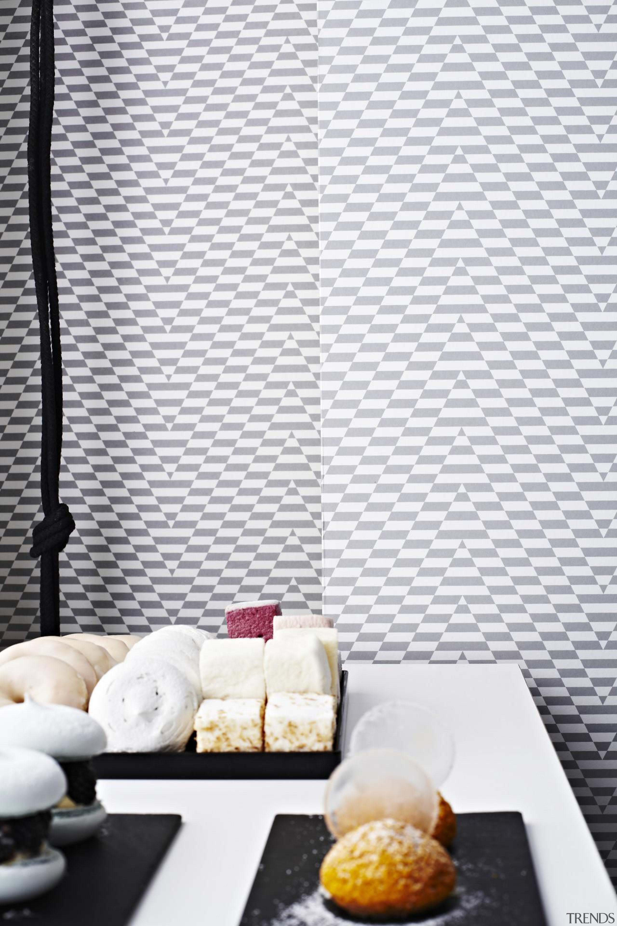 Eley Kishimoto Hand-Printed Wallpaper Collection - Eley Kishimoto interior design, table, wall, wallpaper, white