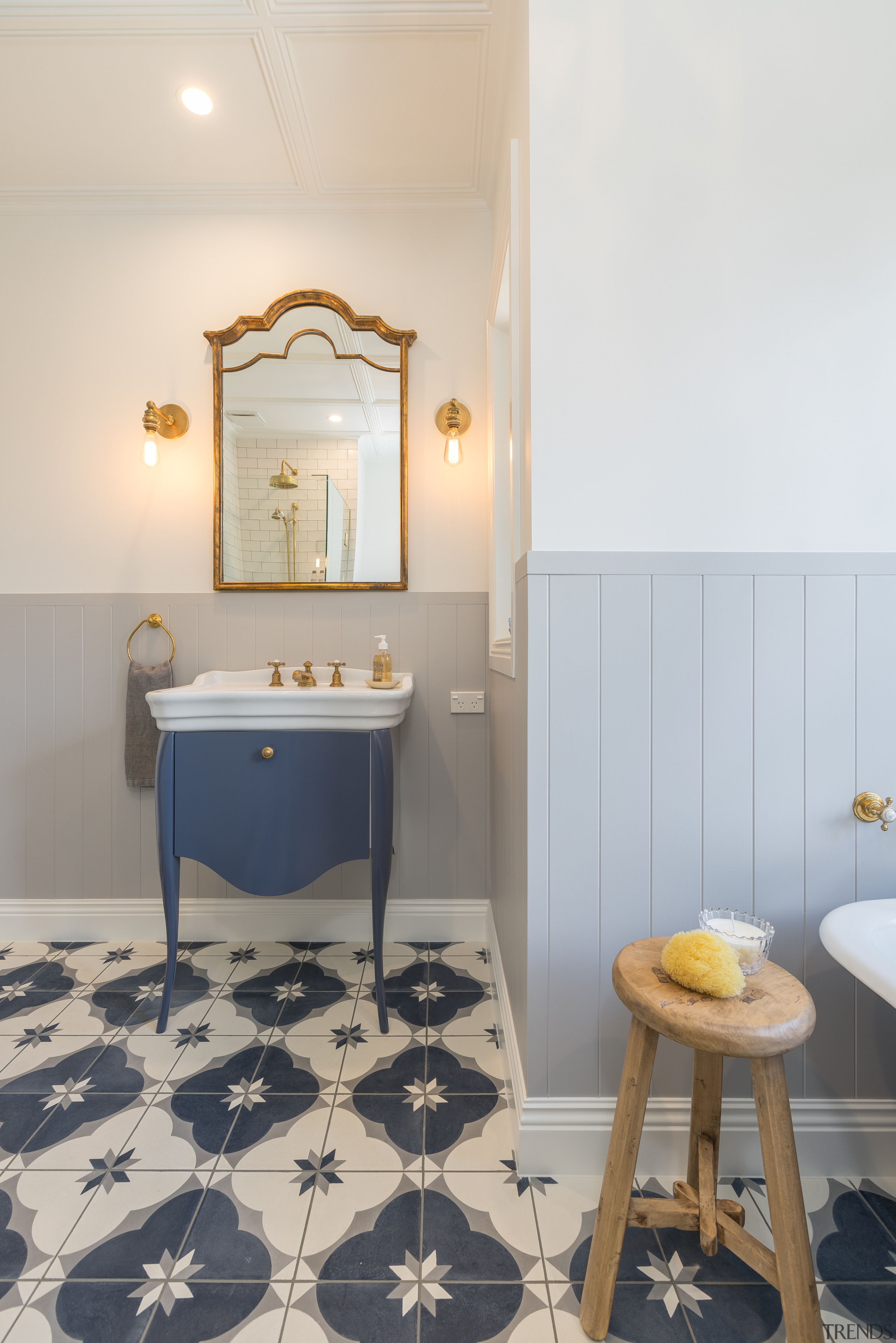 Traditional children’s bathroom - architecture | bathroom | architecture, bathroom, building, ceiling, chair, floor, flooring, furniture, home, house, interior design, property, real estate, room, table, tile, yellow, gray