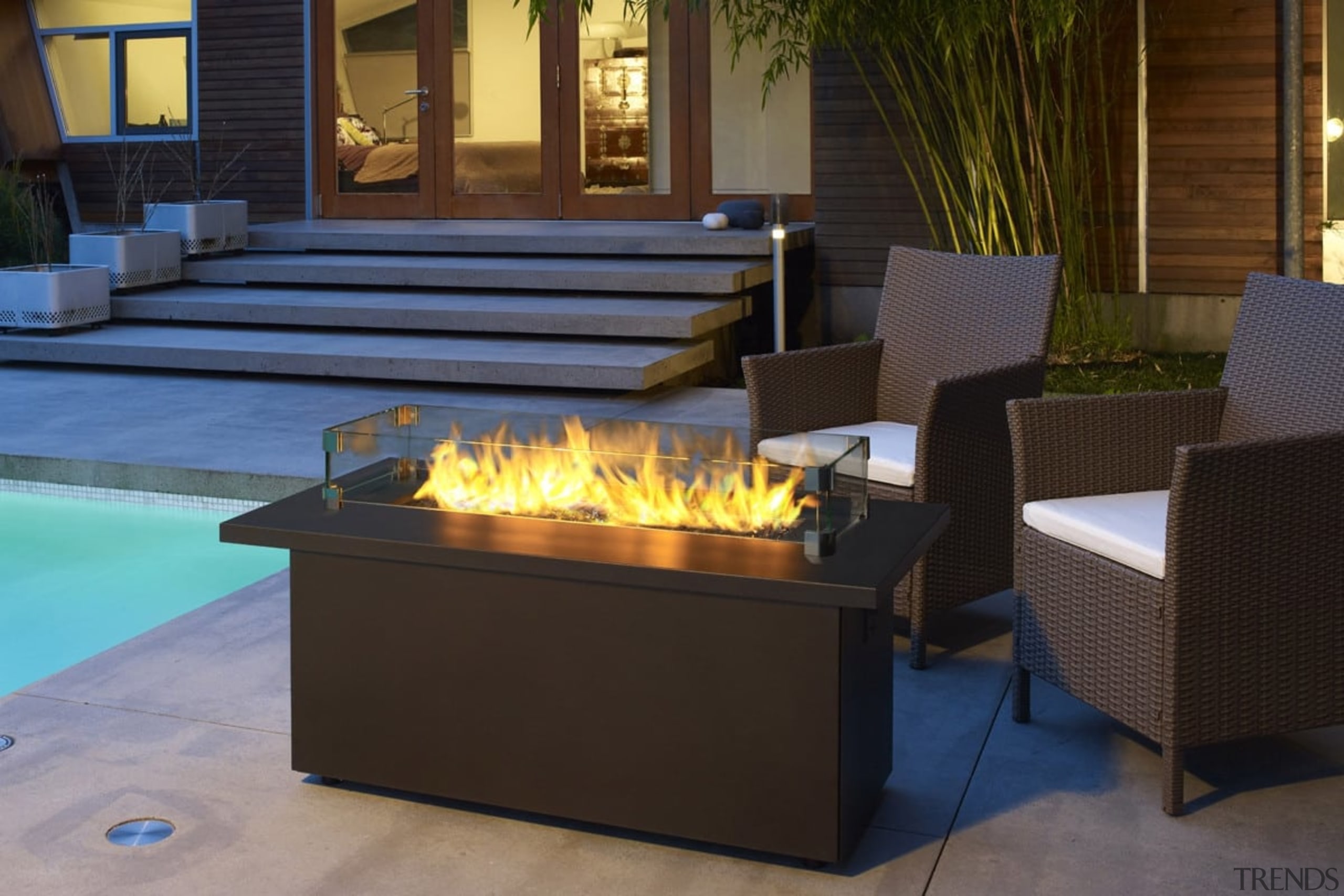 Outdoor Gas Fires - fireplace | furniture | fireplace, furniture, hearth, lighting, patio, table, black