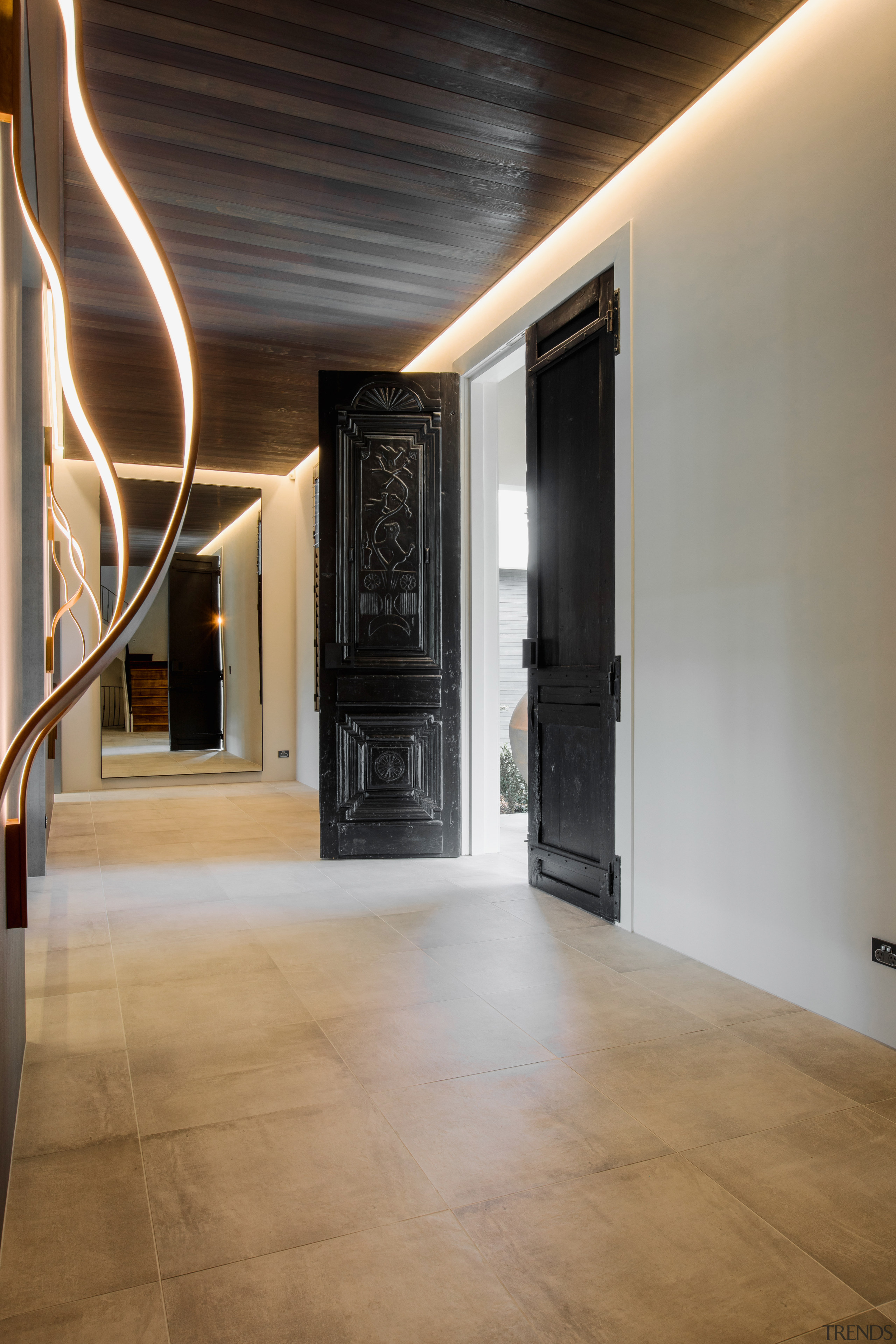 The revamped entrance/gallery to the substantial home. 