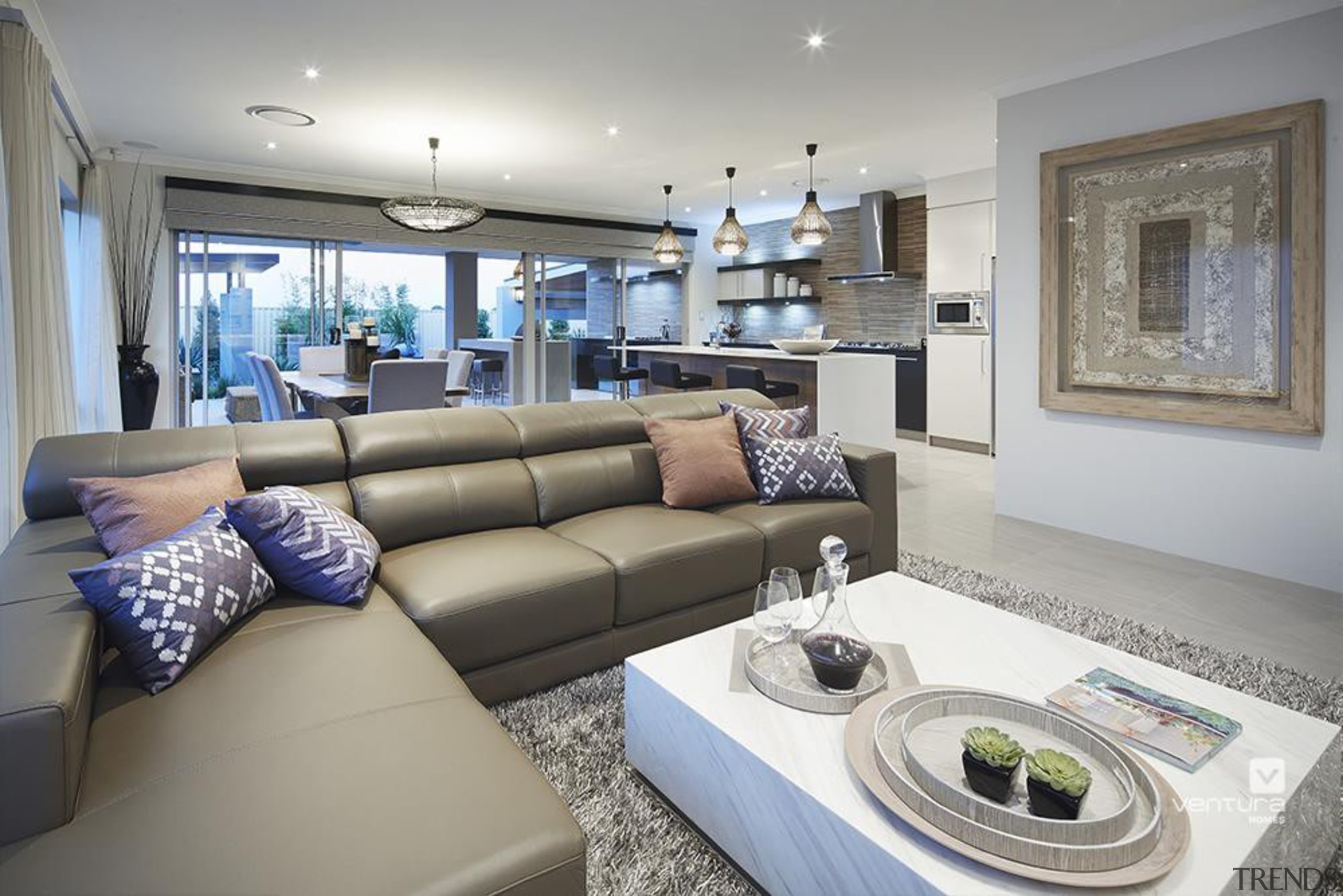 Living Room Design. - The Sanctuary Display Home home, interior design, living room, property, real estate, room, gray