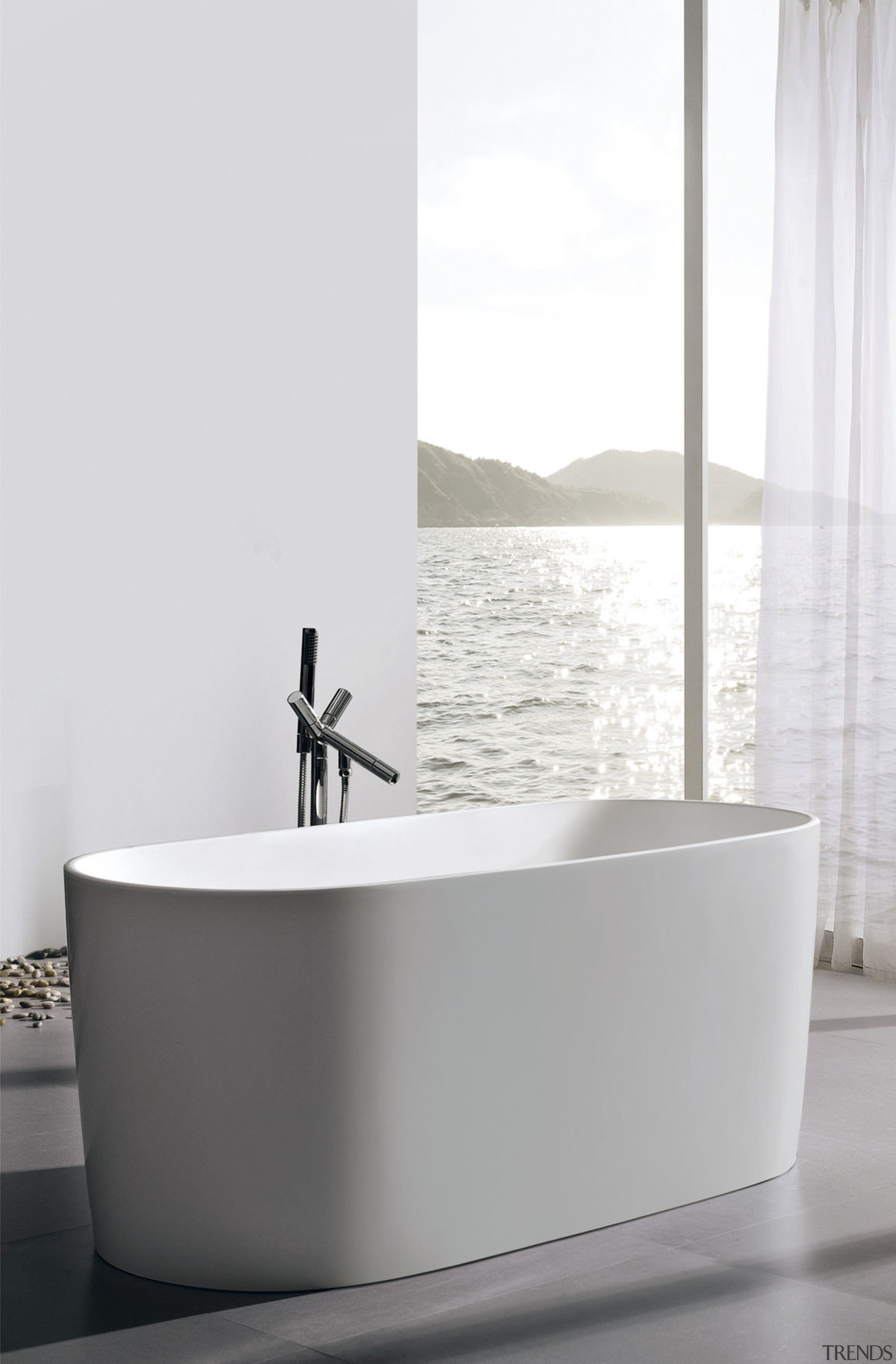 View of this contemporary bathroom - View of angle, bathroom, bathroom sink, bathtub, ceramic, interior design, plumbing fixture, product, product design, tap, white