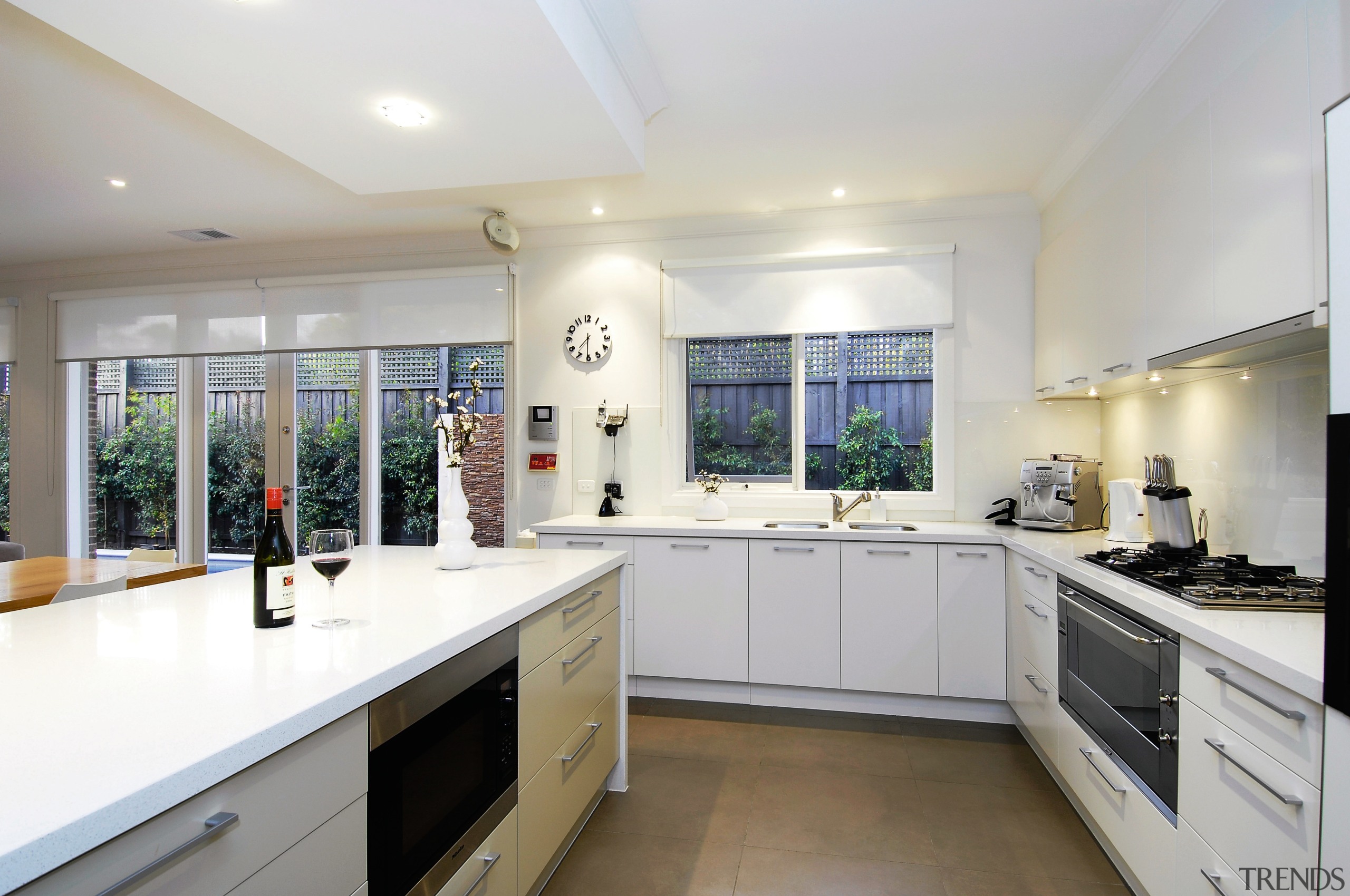 View of the kitchen area of a home countertop, cuisine classique, estate, interior design, kitchen, property, real estate, room, window, white, gray