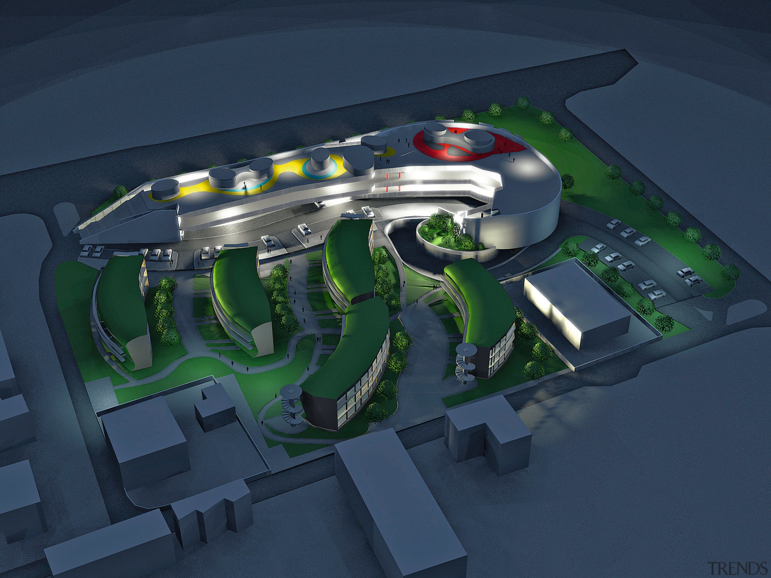 plan view of the proposed Schio Central Park automotive design, motor vehicle, product design, structure, technology, blue