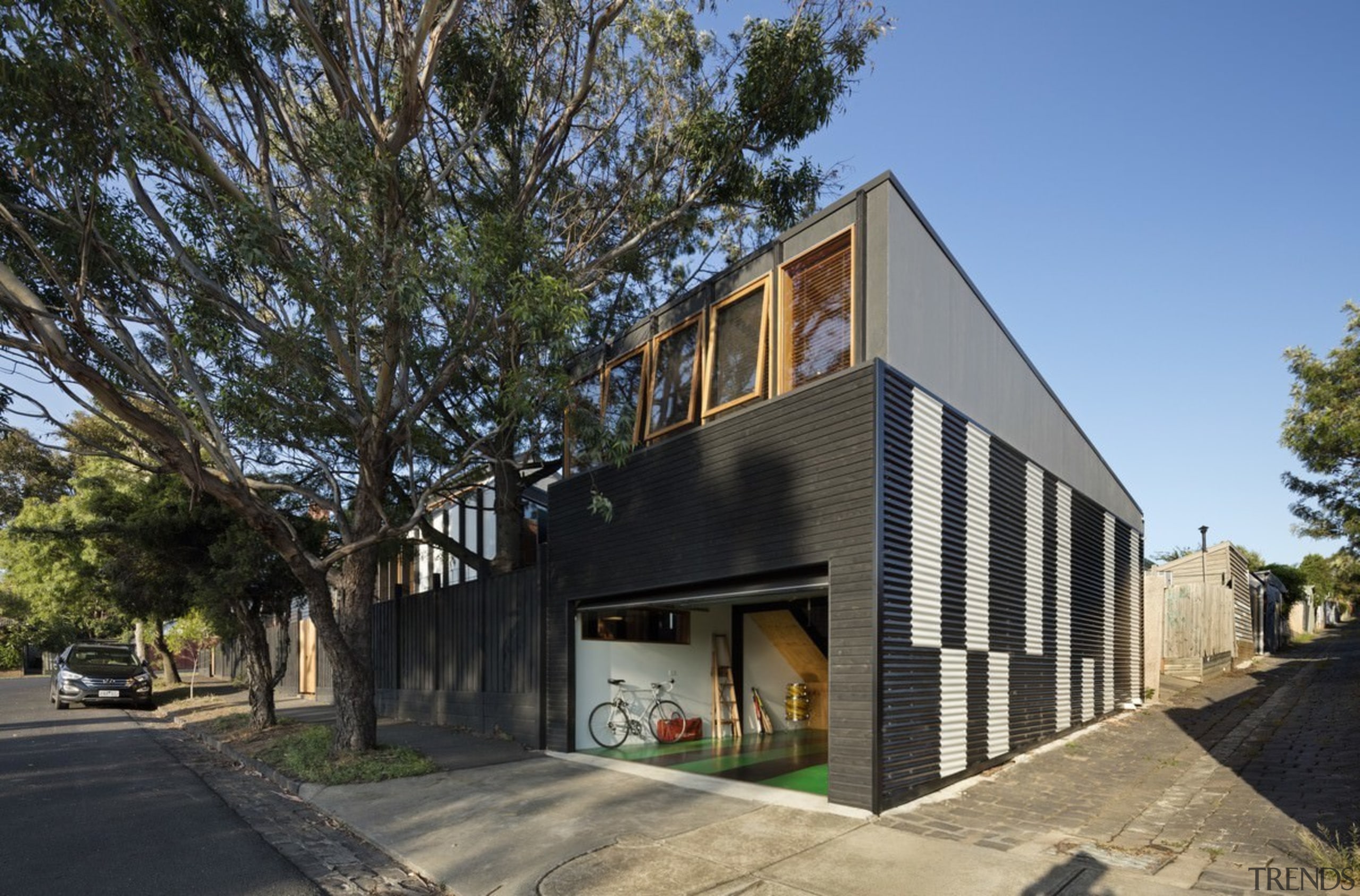 It's clear from the moment you see it architecture, building, facade, home, house, property, real estate, residential area, black