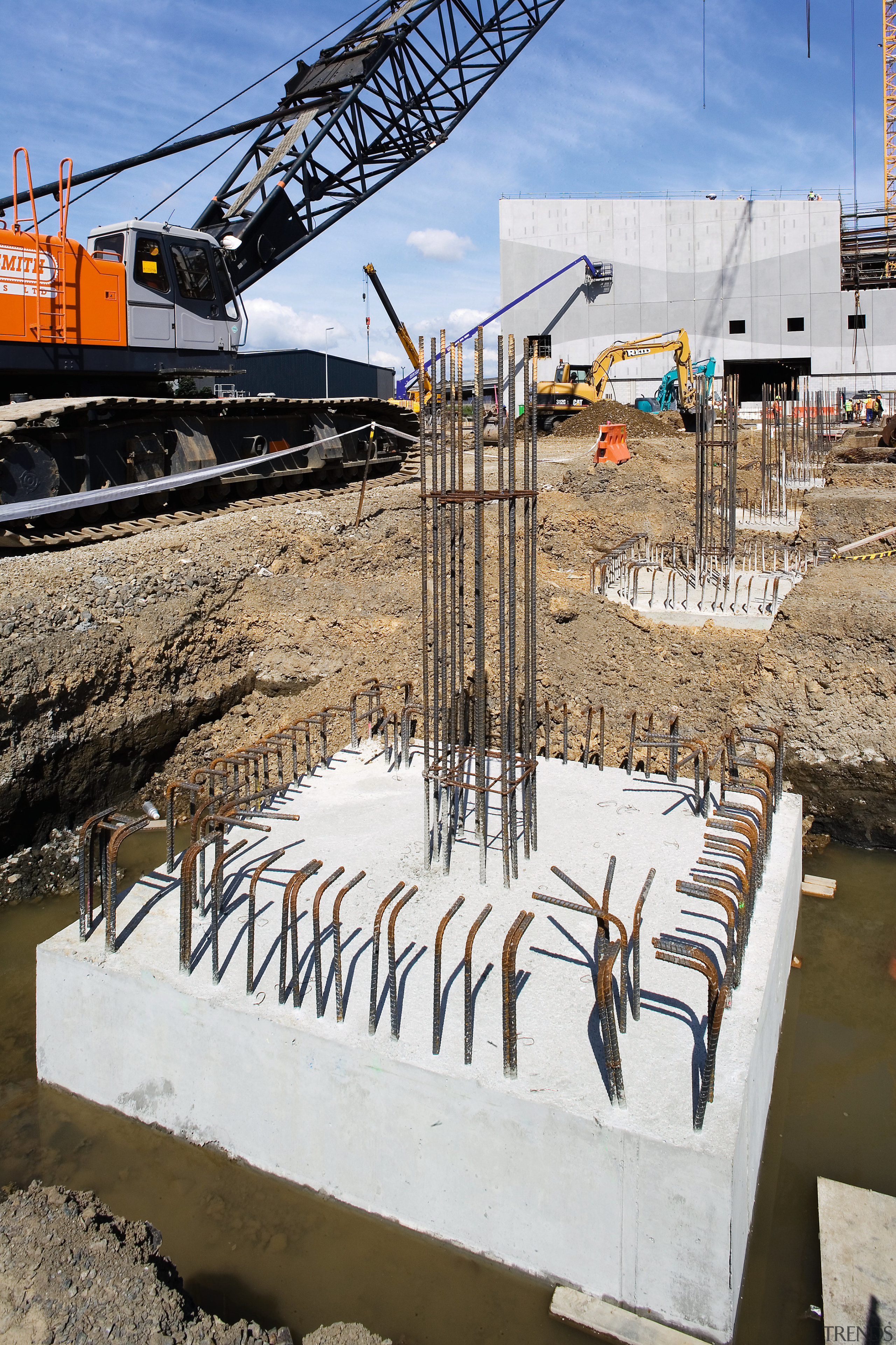A view of some construction by Reoco Ltd. construction, water, white