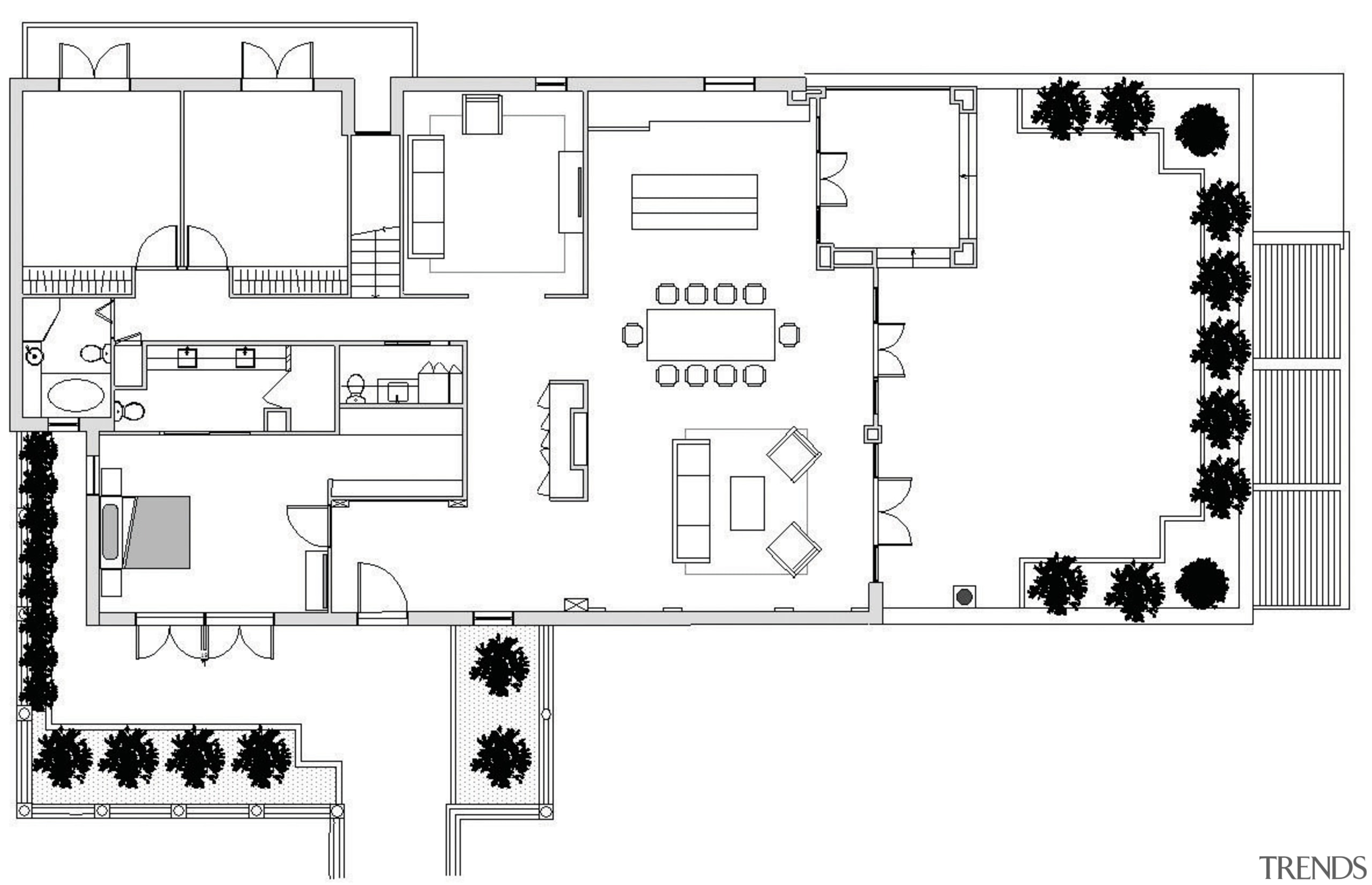 Image of updated plans which includes the balconies. area, black and white, design, diagram, drawing, floor plan, font, line, plan, product design, text, white