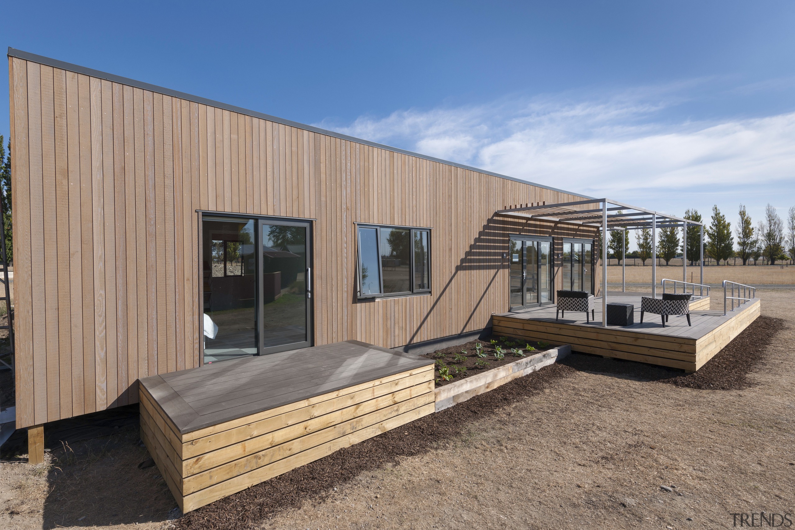 Raising the benchmark  myHomestar by NZGBC - architecture, facade, home, house, property, real estate, siding, wood, orange