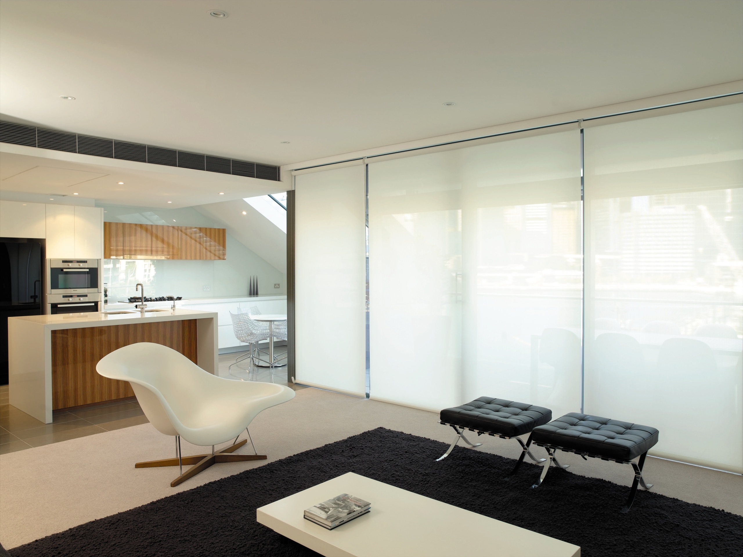 view of the interior with the white motorised ceiling, furniture, interior design, real estate, gray, white