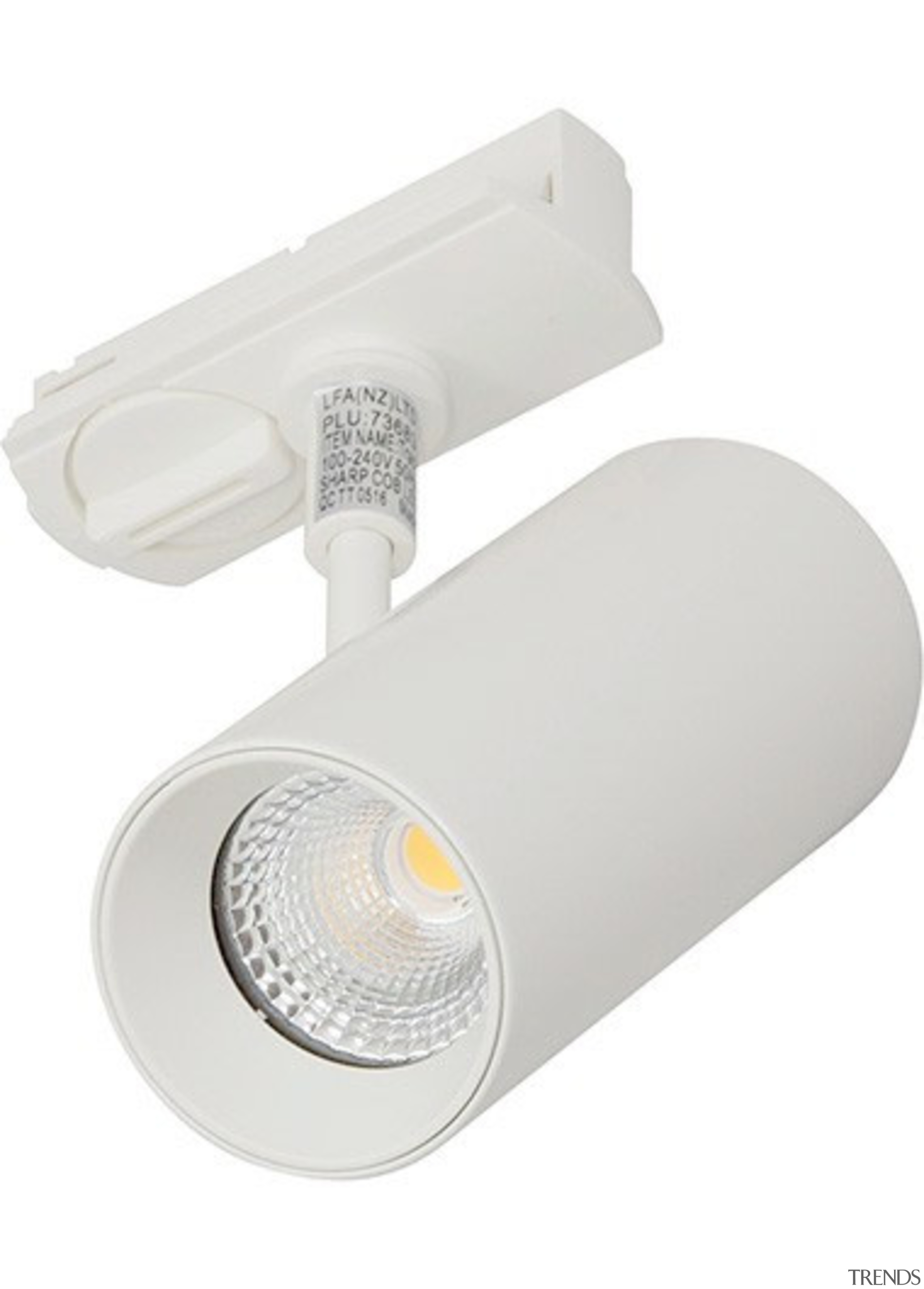 FeaturesThe Novara is a compact LED track spotlight. lighting, product design, white