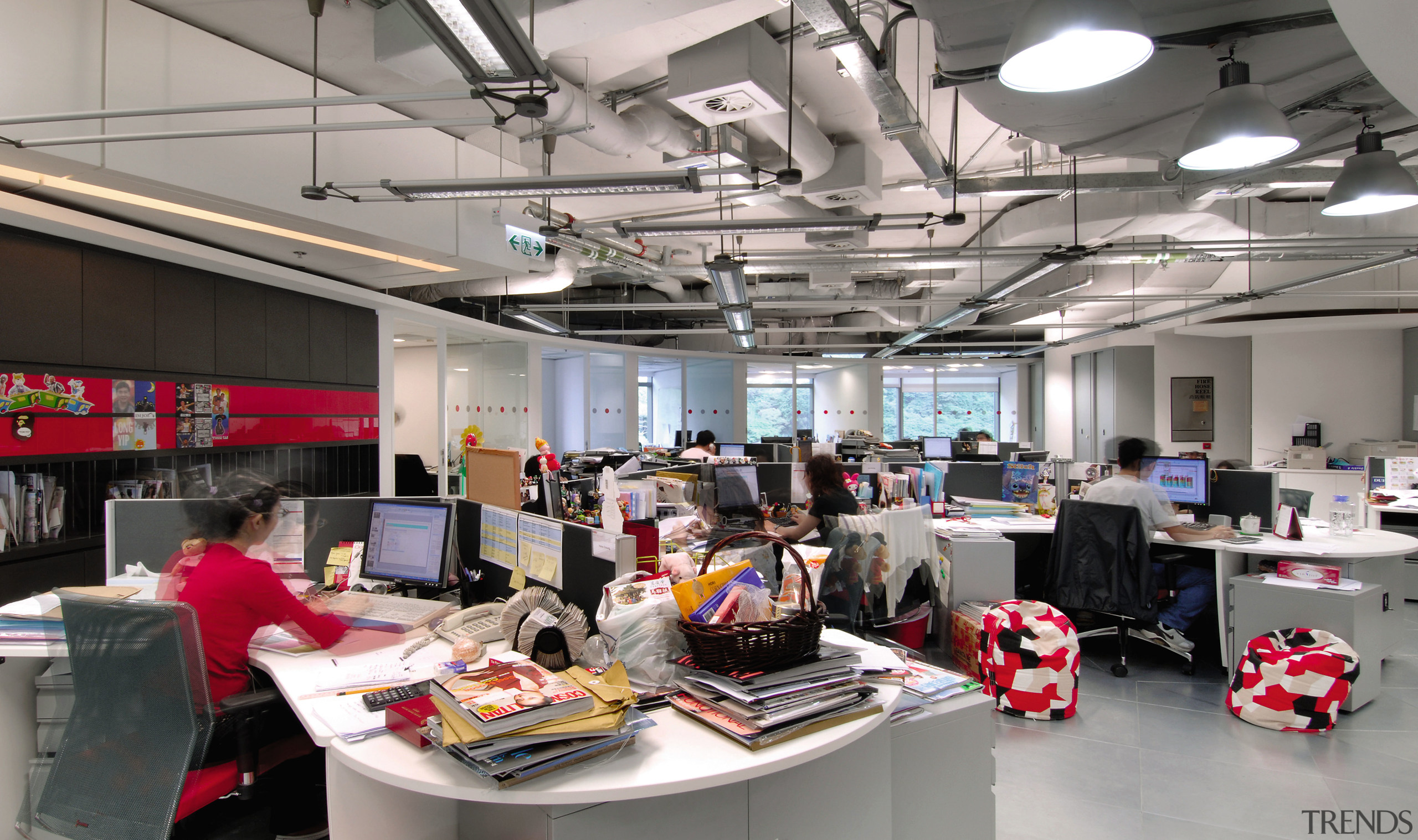 A view of the new MMoser-designed Hong Kong office, gray