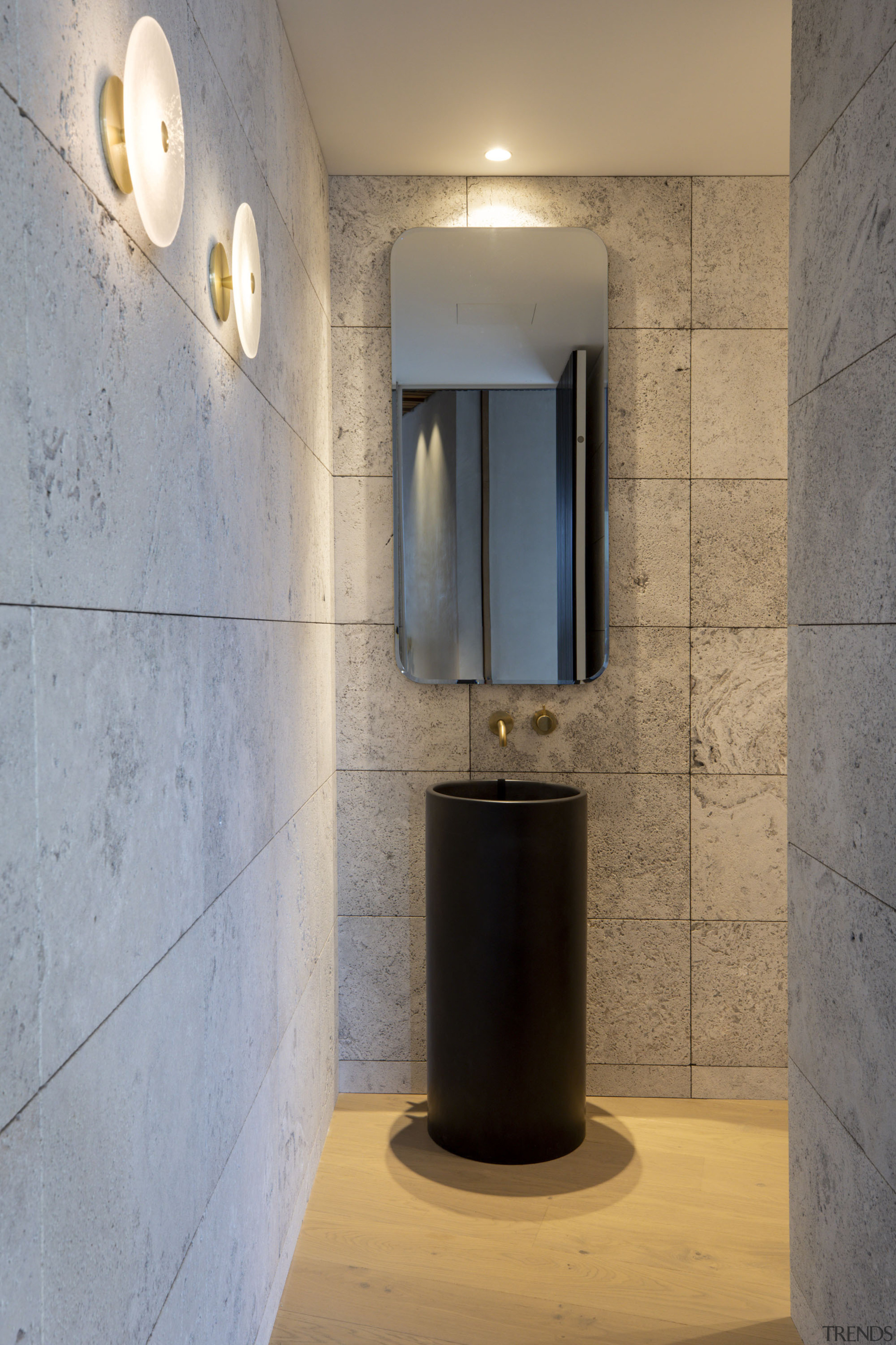 The freestanding basin has a sculptural presence – 