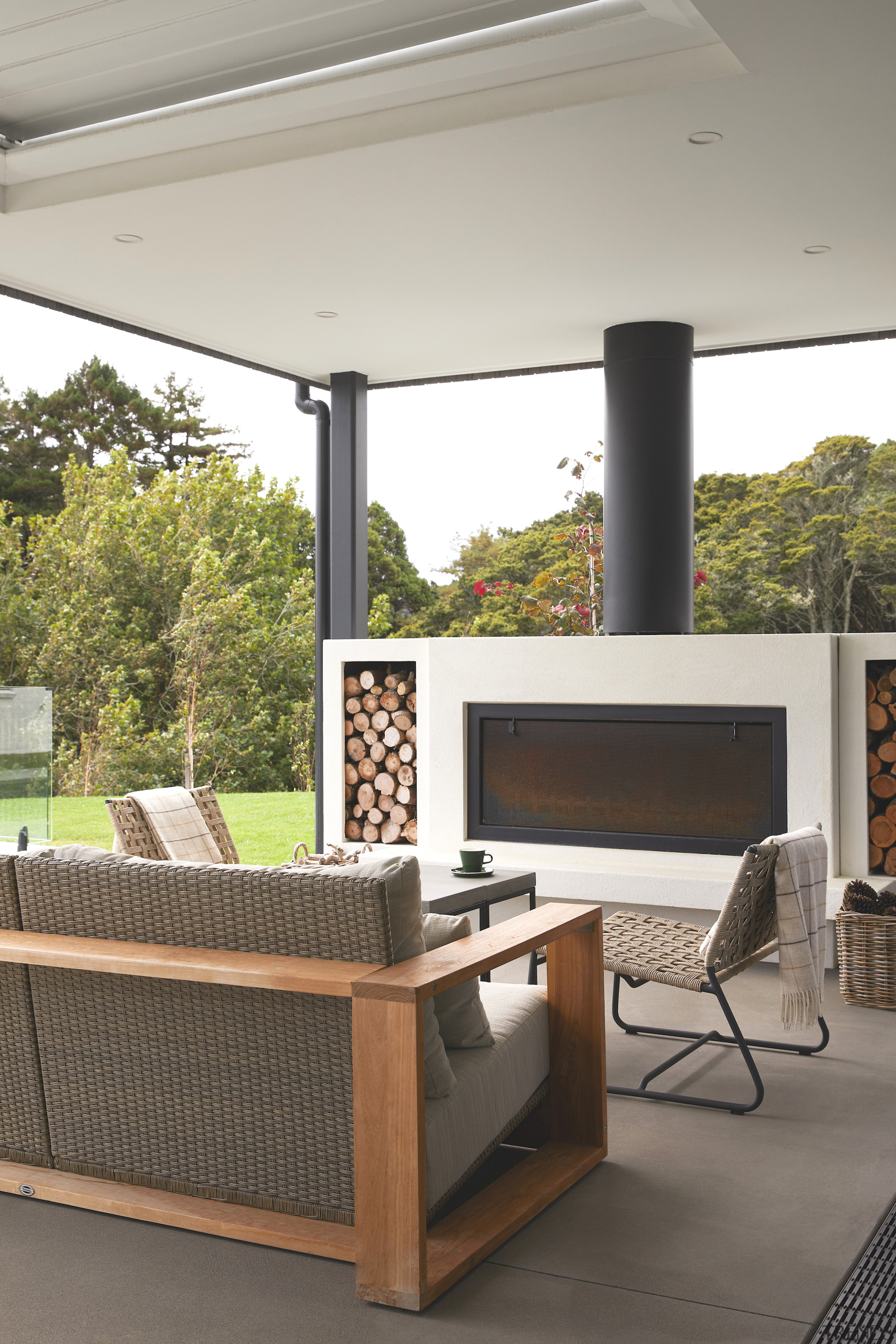 Sheltered outdoor living zone complete with built-in al 