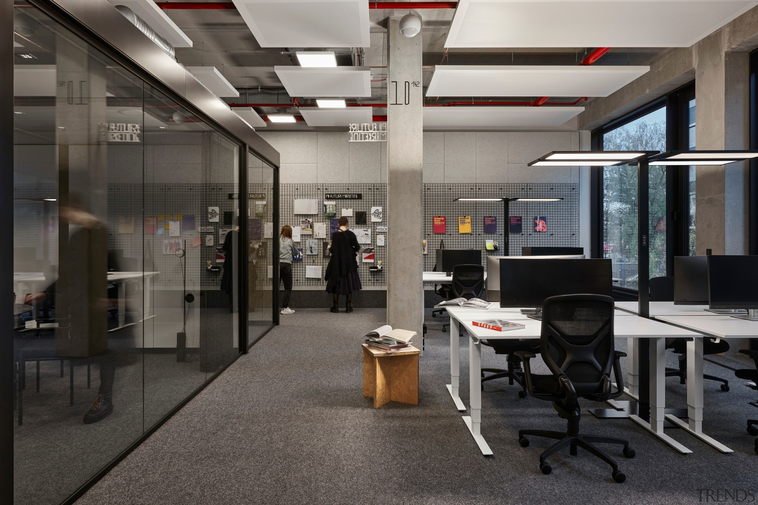 Agency workspace, focussed work. - Office uniform with 