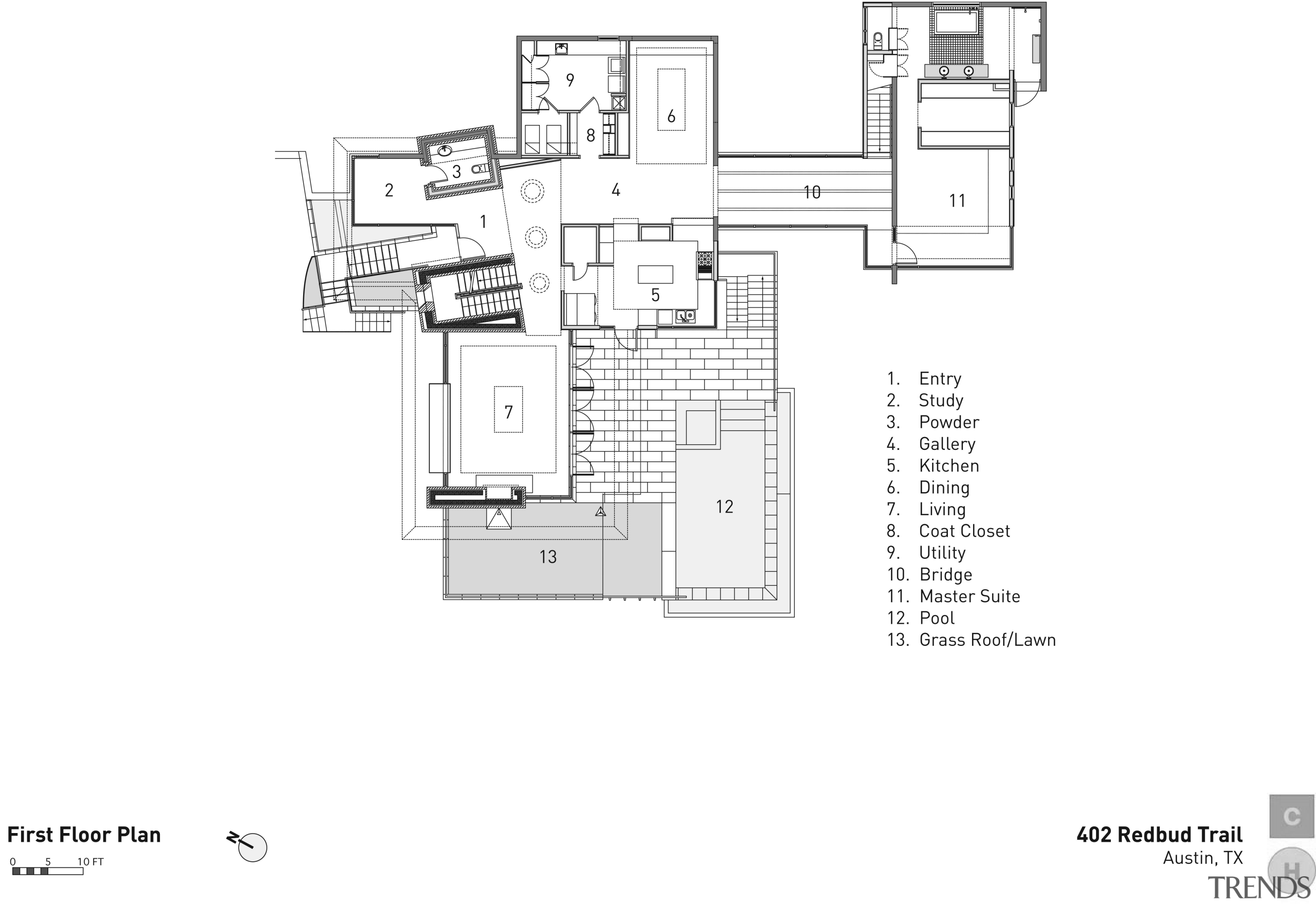 Contemporary home features unique design &amp; architecture architecture, area, black and white, design, diagram, drawing, floor plan, font, monochrome, plan, product, product design, schematic, structure, text, white