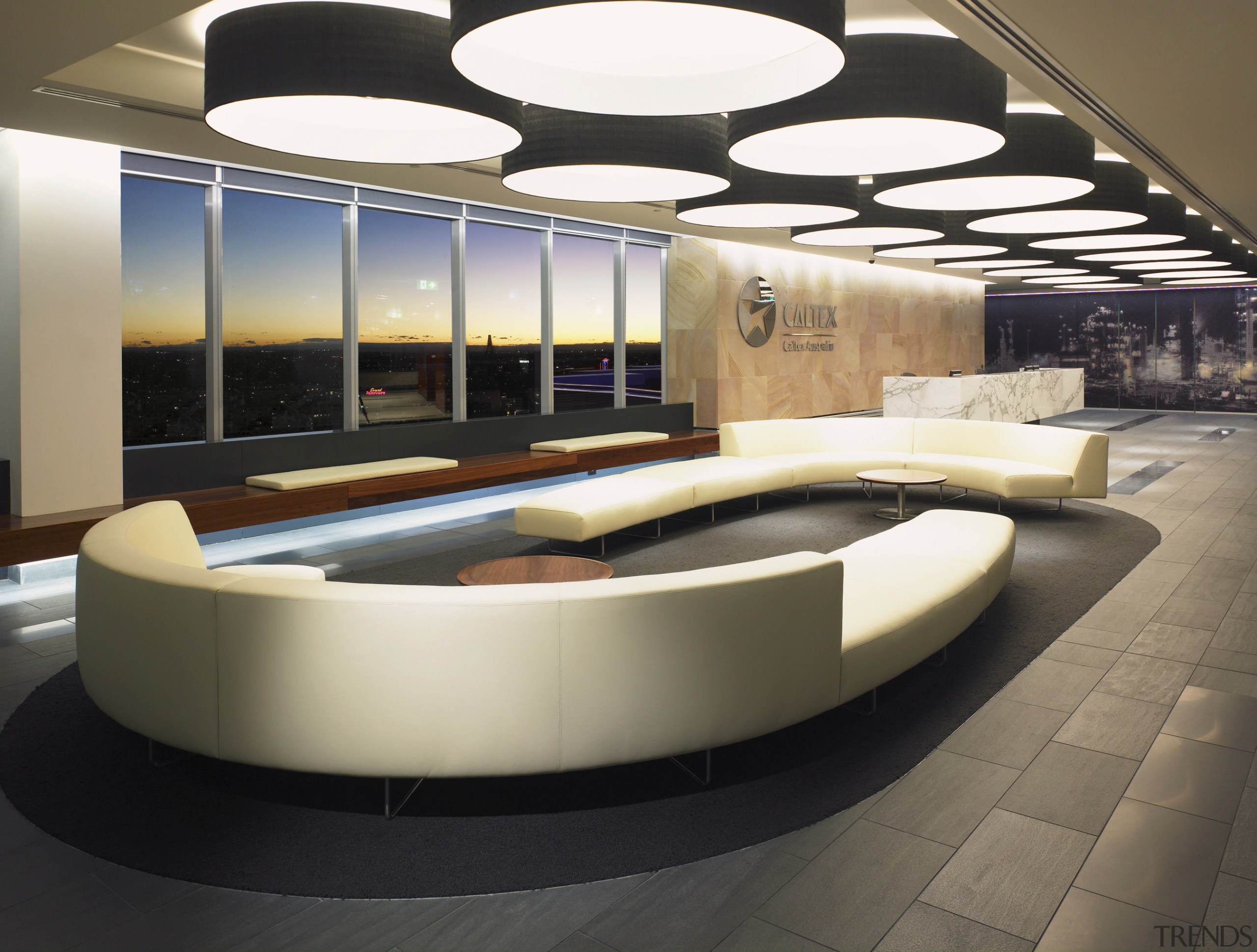 Interior view of offices where the interior fit-out furniture, interior design, lobby, product design, table, black