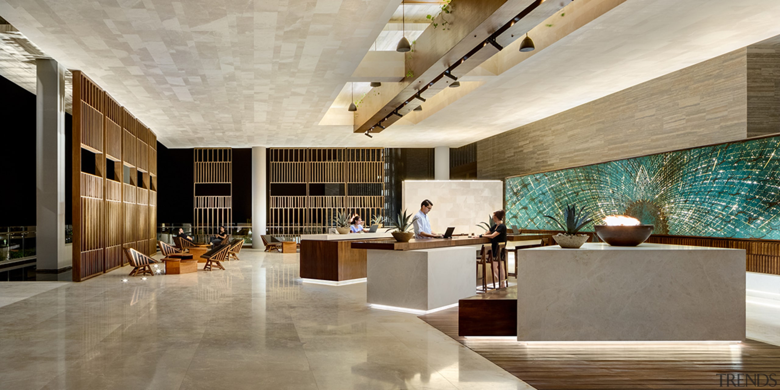 Reception at San José del Cabo Hotel, Baja gray, brown