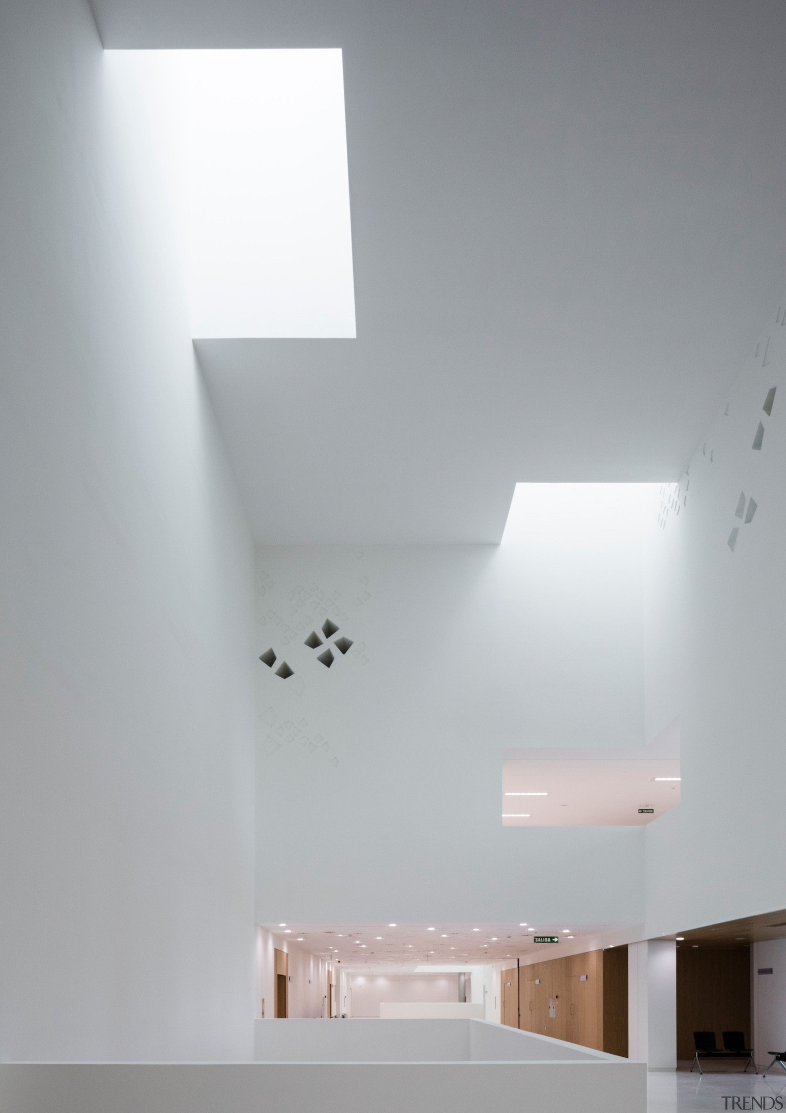 Palace of Justice building | Mecanoo + Ayesa architecture, ceiling, daylighting, daytime, house, interior design, light, light fixture, lighting, product design, wall, gray