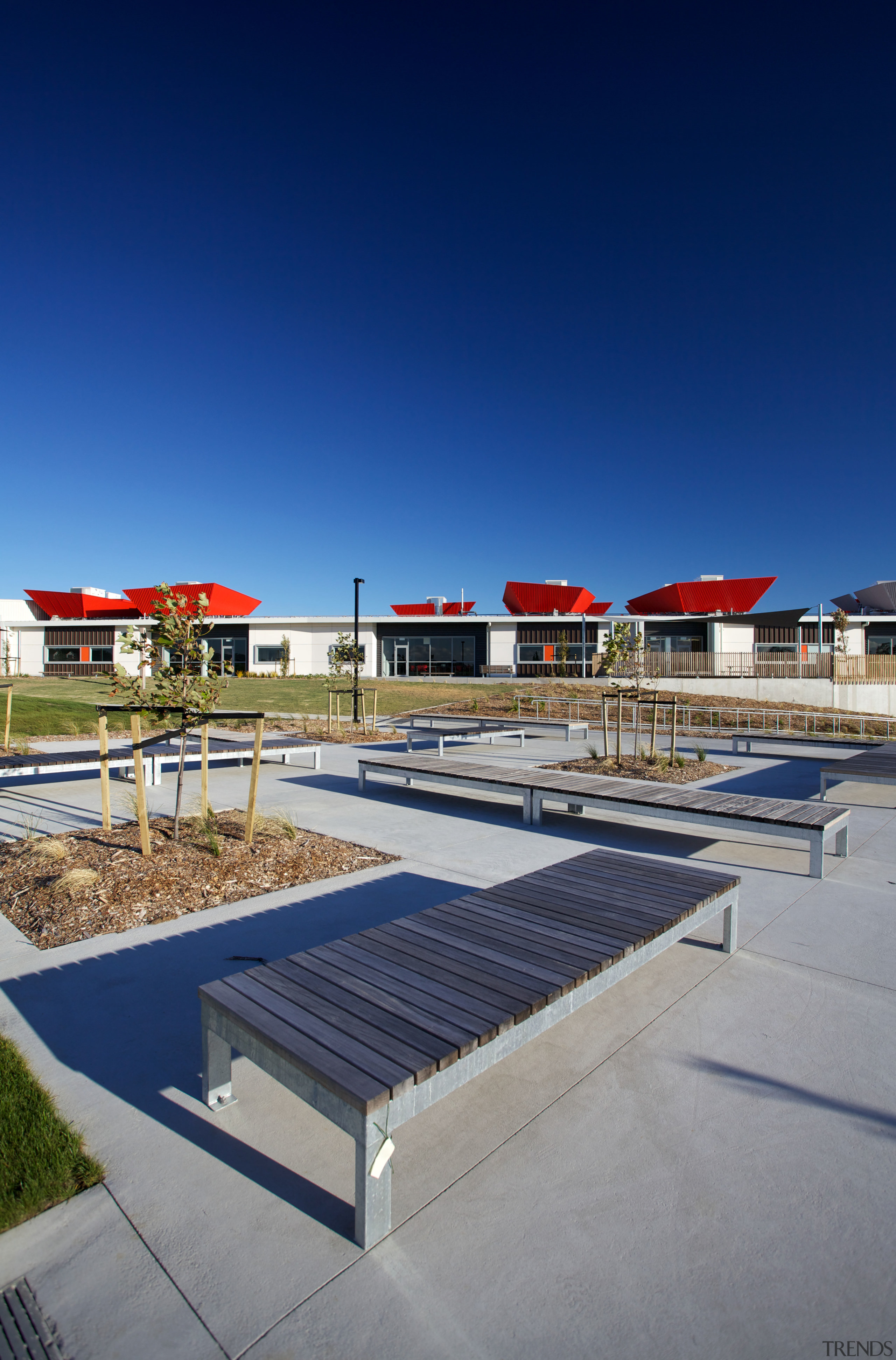 Street of knowledge  Hobsonville Point Primary and architecture, cloud, real estate, residential area, roof, sky, blue, gray