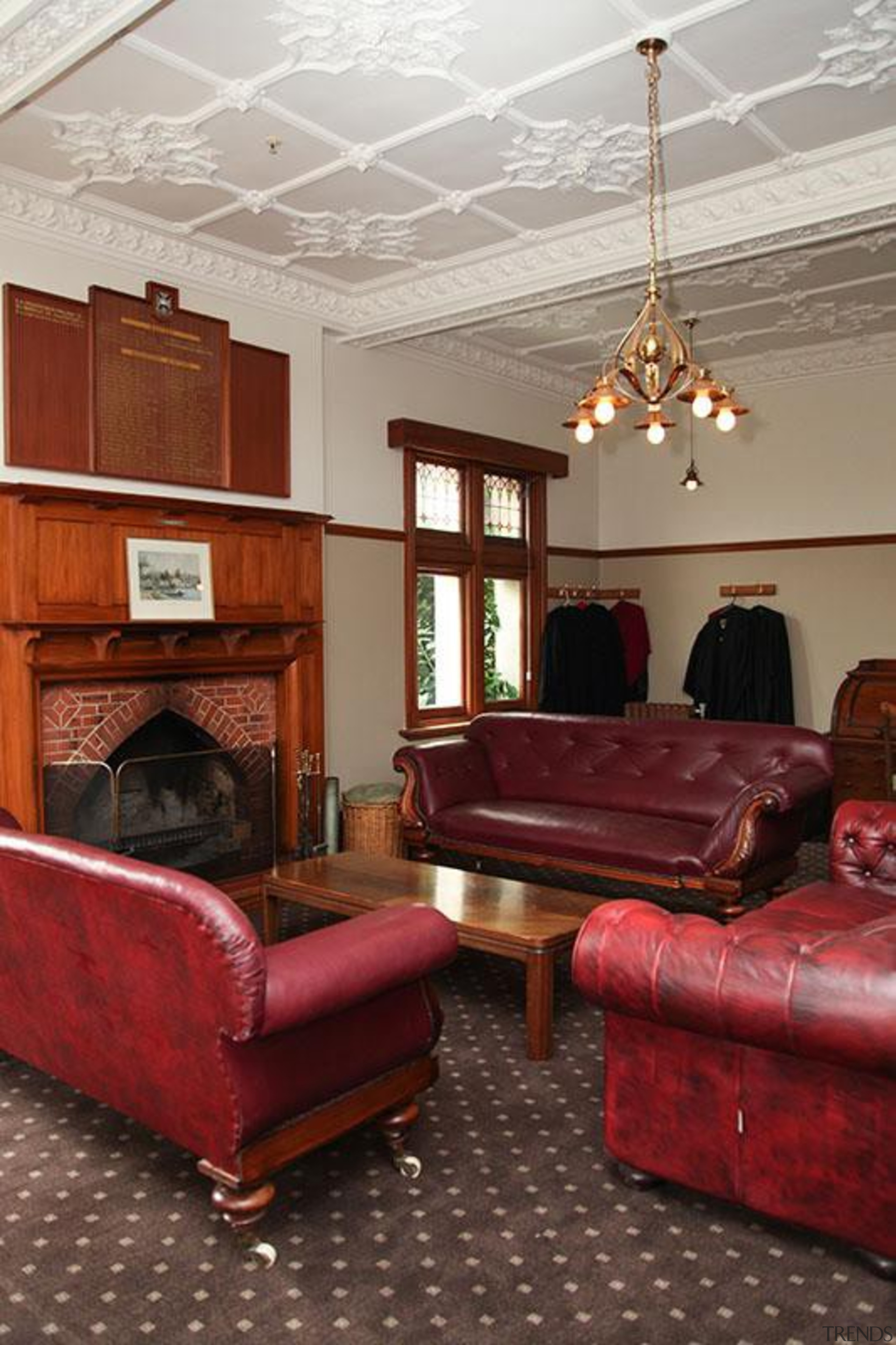 NOMINEEKnox College (3 of 4) - Coffey Education ceiling, chair, couch, estate, floor, flooring, furniture, hardwood, home, house, interior design, living room, real estate, room, wall, wood, red, gray