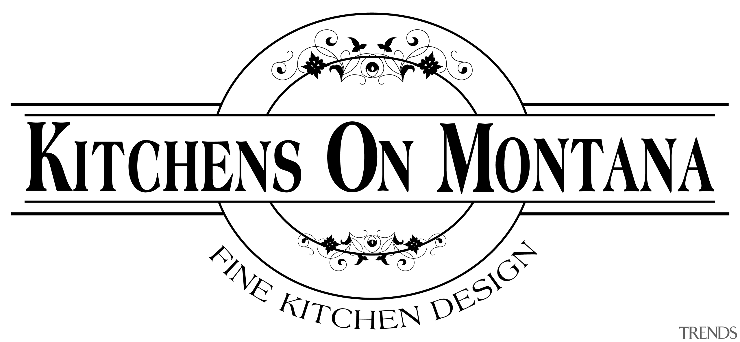 Kitchens on Montana logo - Kitchens on Montana area, black and white, brand, design, font, line, line art, logo, product, text, white