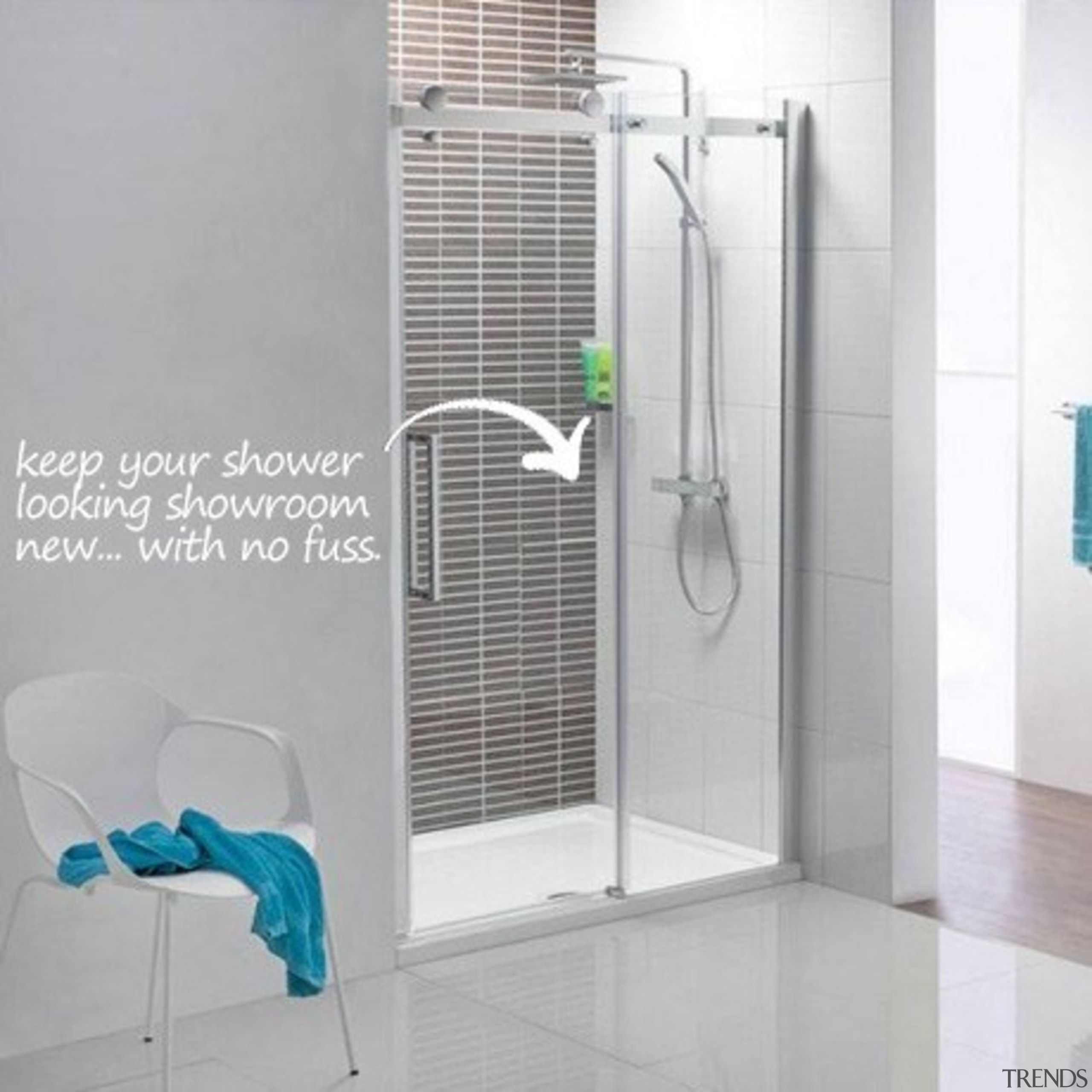 Diamond Fusion easyCLEAN glass protection makes your shower angle, bathroom, glass, plumbing fixture, product, shower, gray