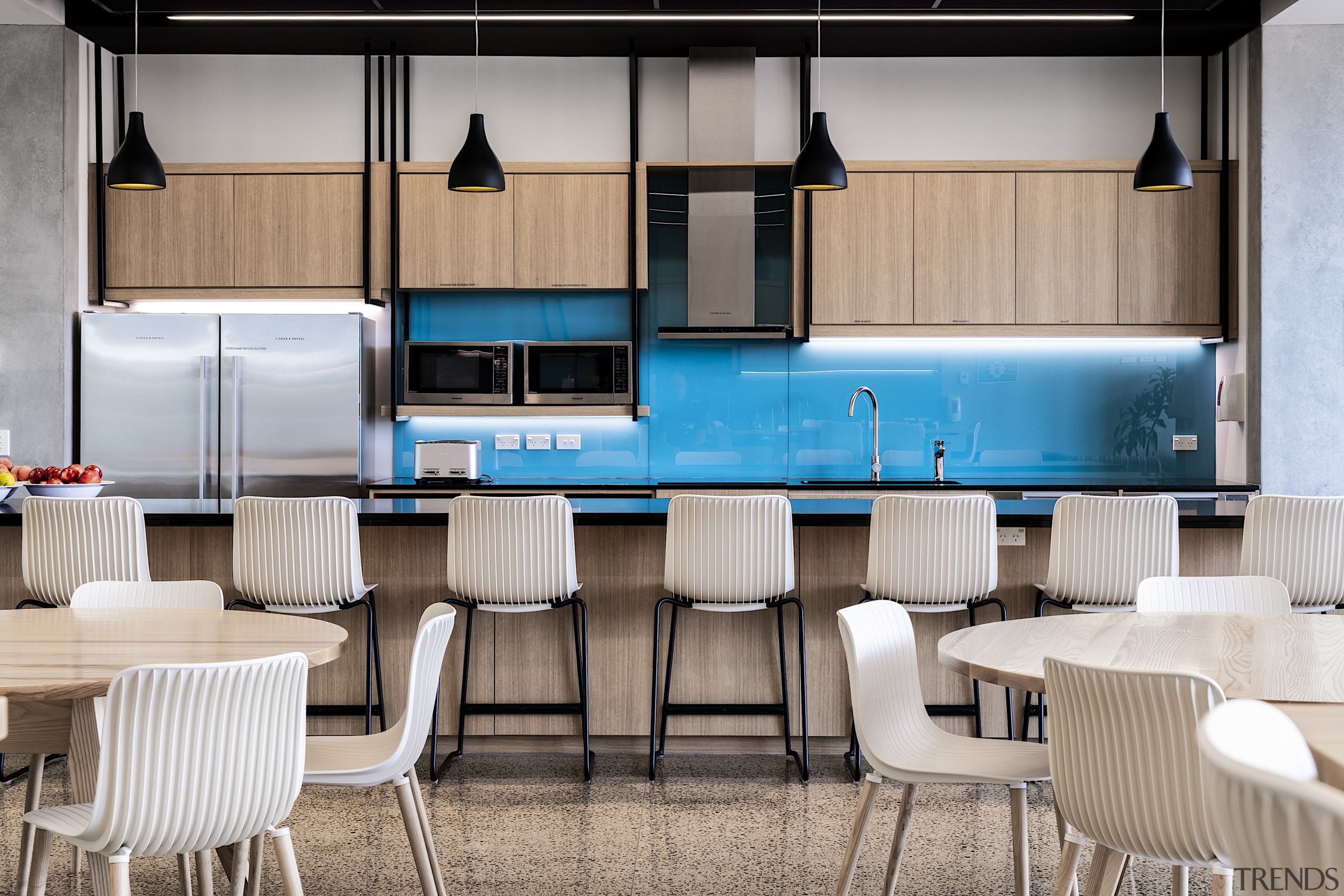 The staff café has food facilities on one 