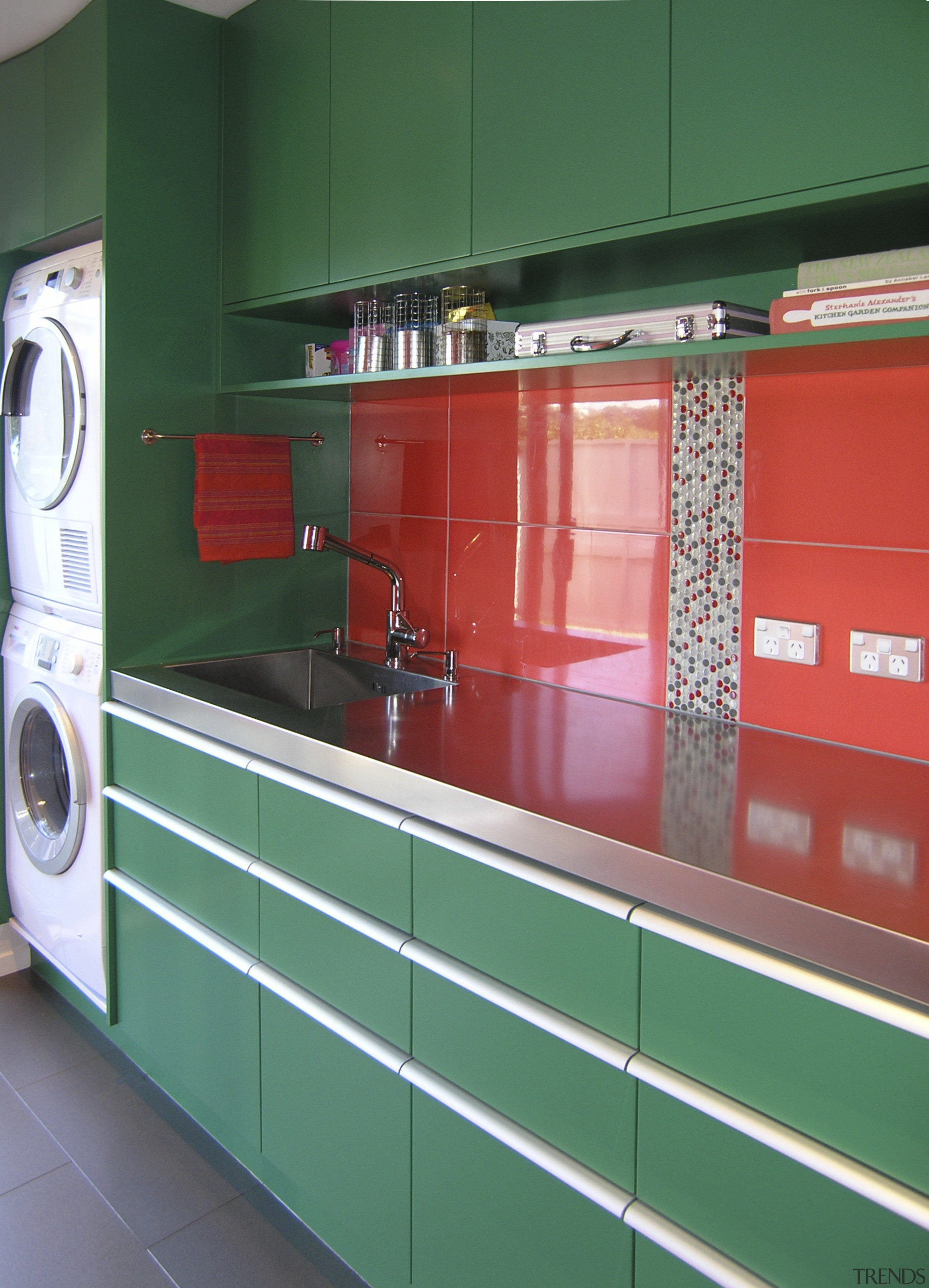 Green and Red Kitchen. - Green and Red countertop, kitchen, product, room, teal