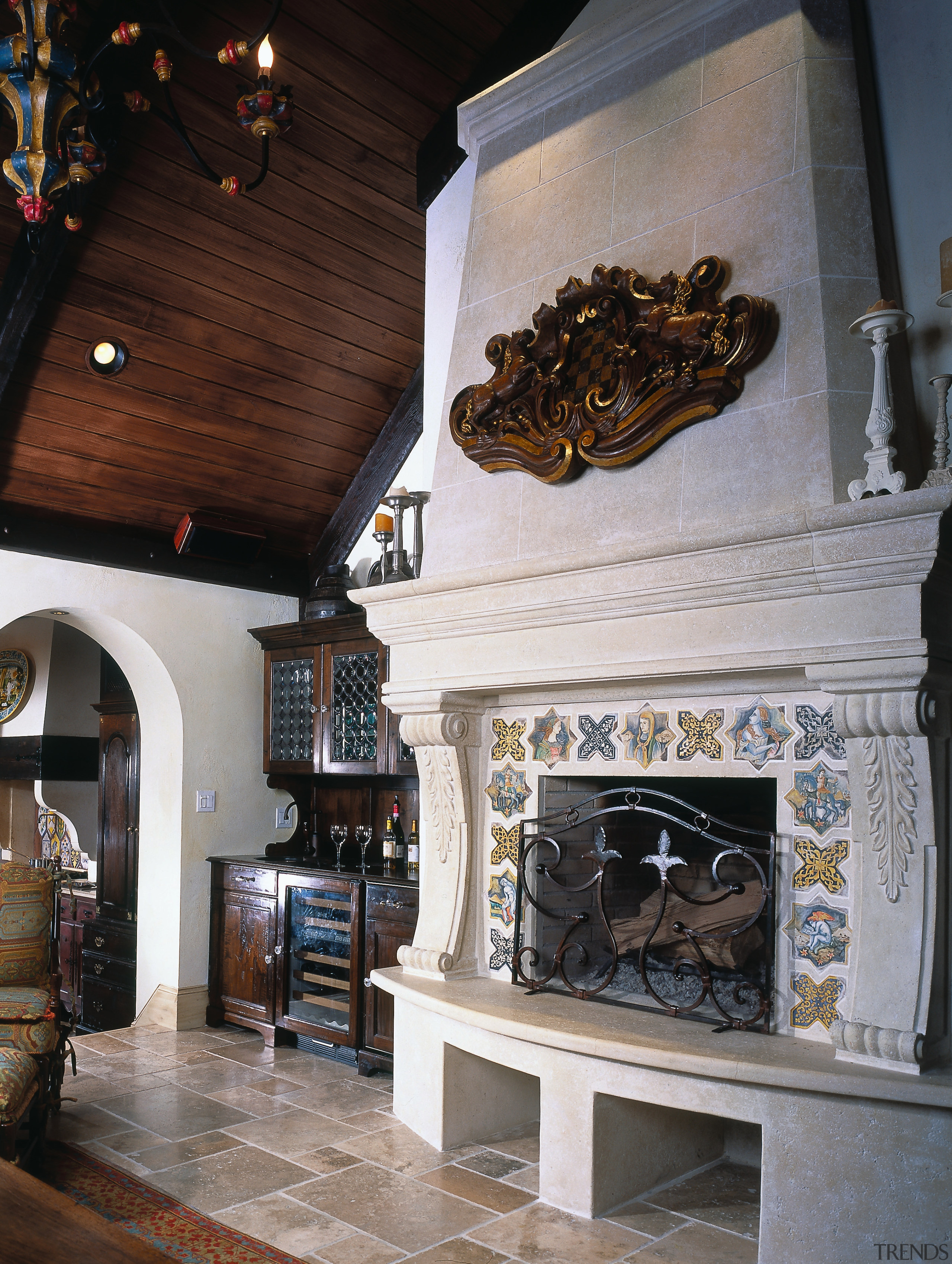 view of the fireplace that is embedded in fireplace, hearth, interior design, gray, black