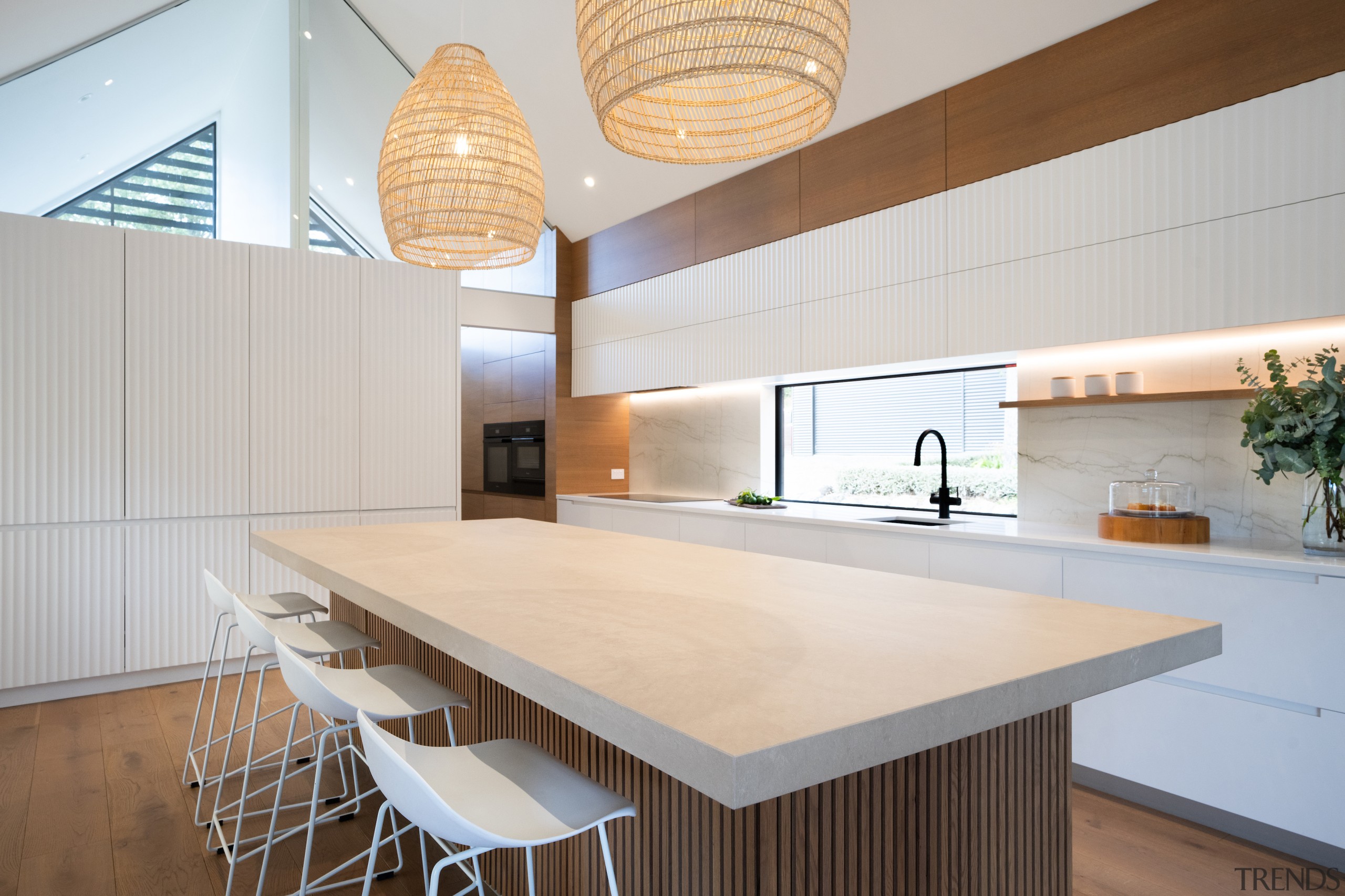 The designer replaced a large, floor-mounted window in 