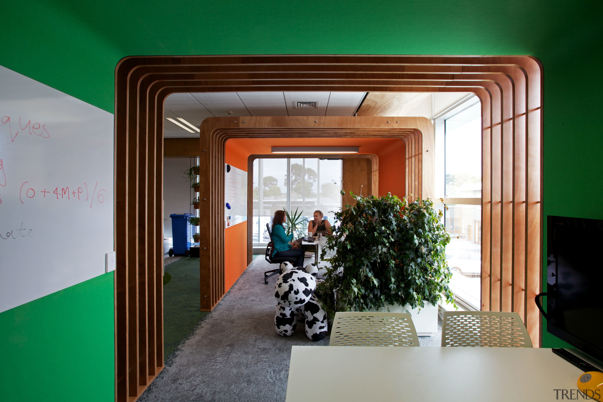 Colourful citrus shades enliven the Hairy Lemon offices architecture, home, house, interior design, green