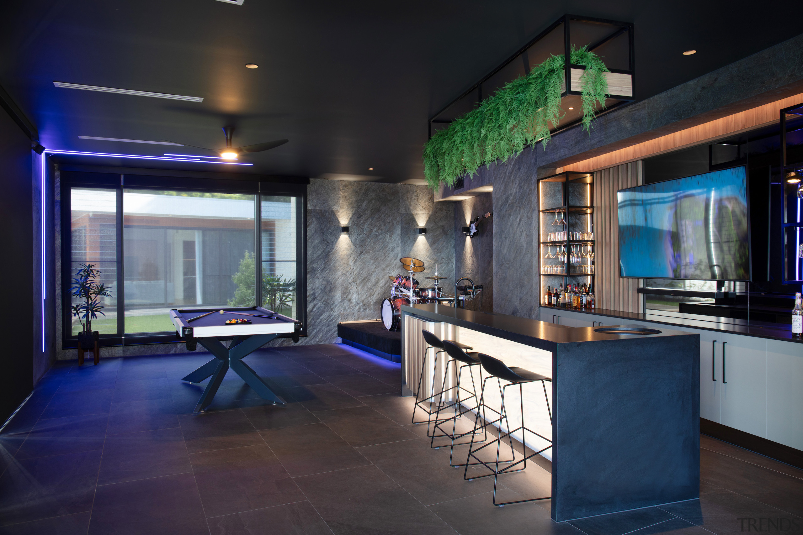 The children's lounge/adult bar is a multi-purpose room 