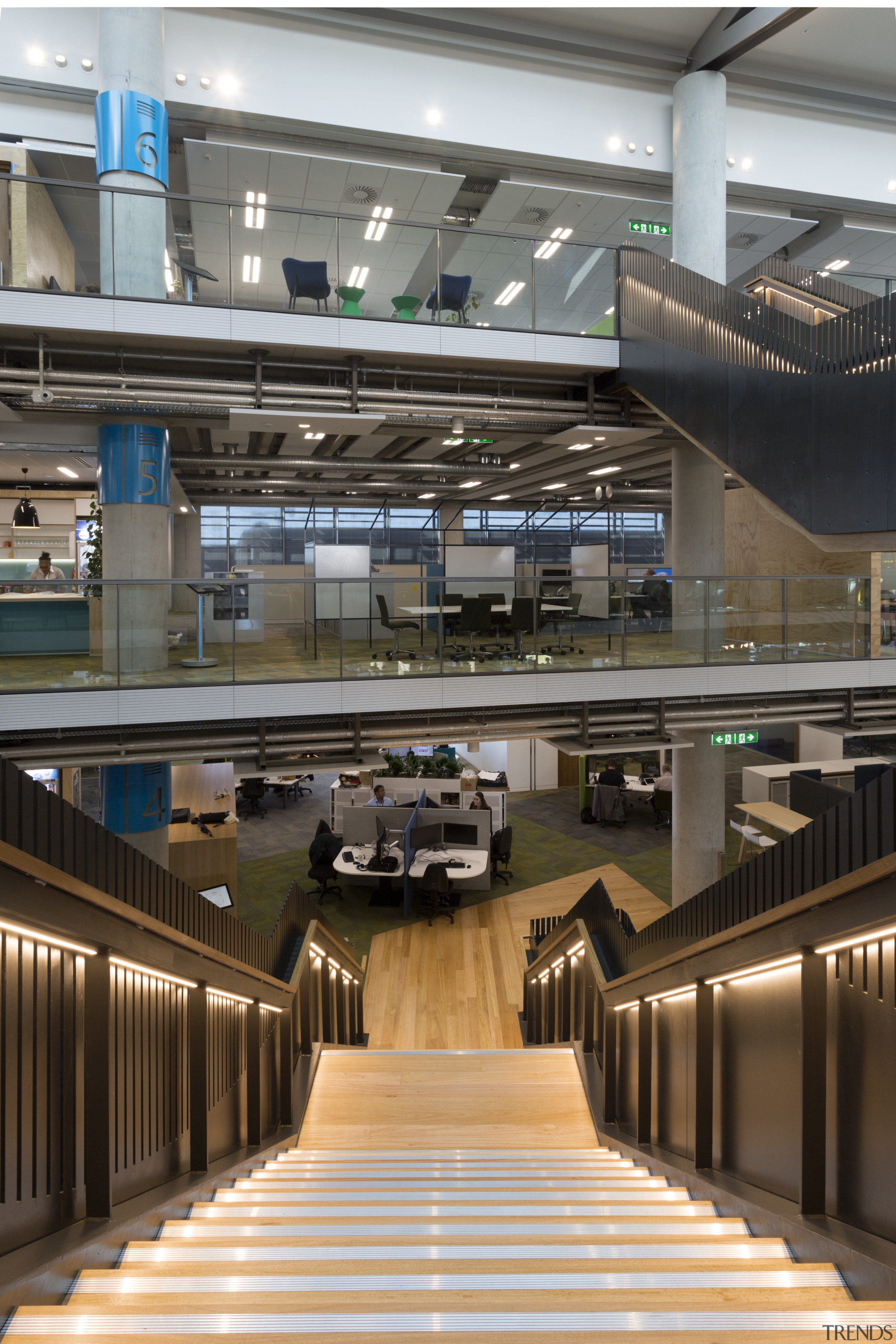 The staircases in the central Atrium at Fonterra architecture, building, daylighting, metropolitan area