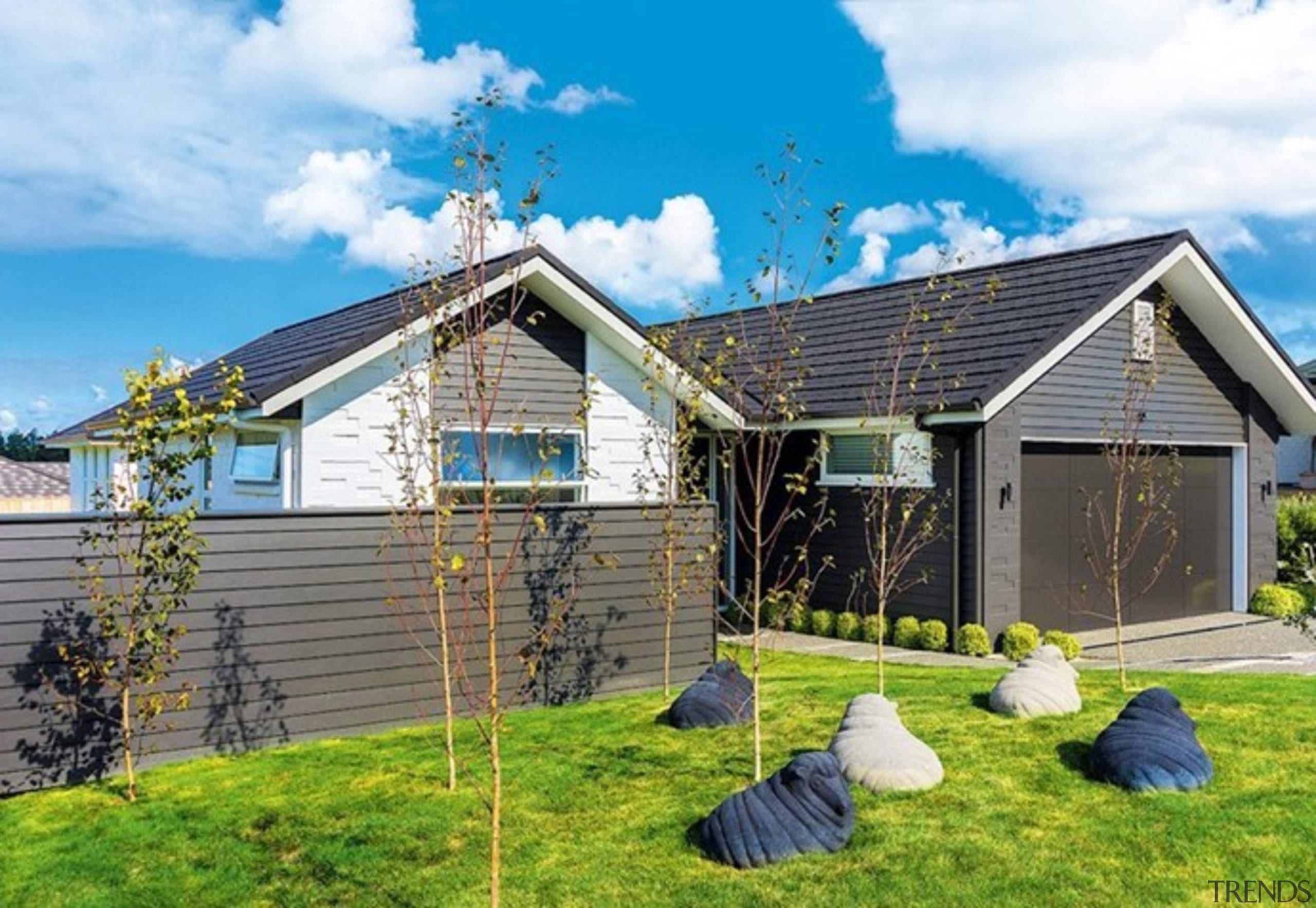 Landmark Homes Waiata Design - Landmark Homes Waiata cottage, facade, farmhouse, home, house, hut, log cabin, property, real estate, shed, siding, sky