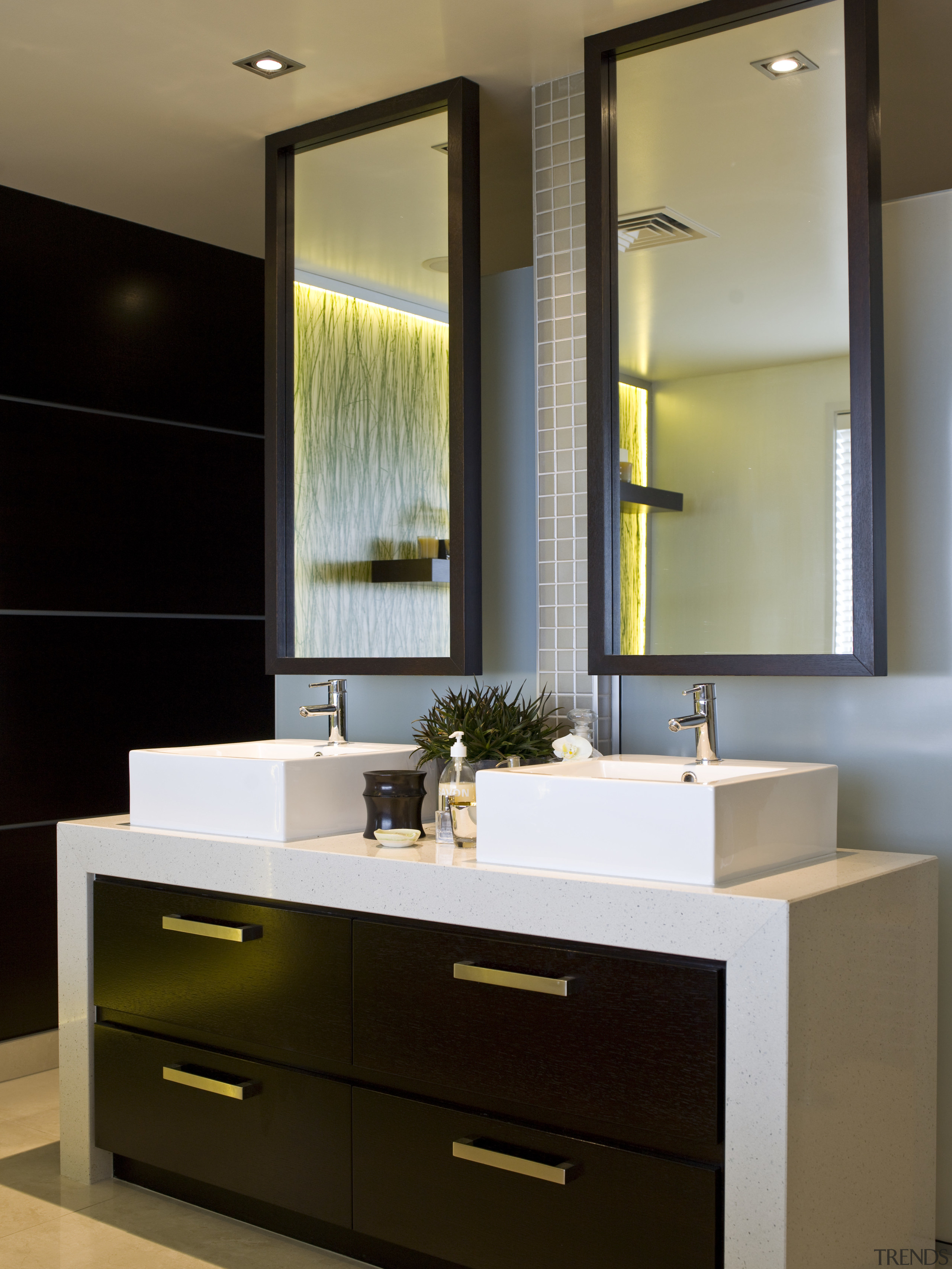 View of DJ Hewitt house built on a bathroom, bathroom accessory, bathroom cabinet, interior design, room, sink, brown