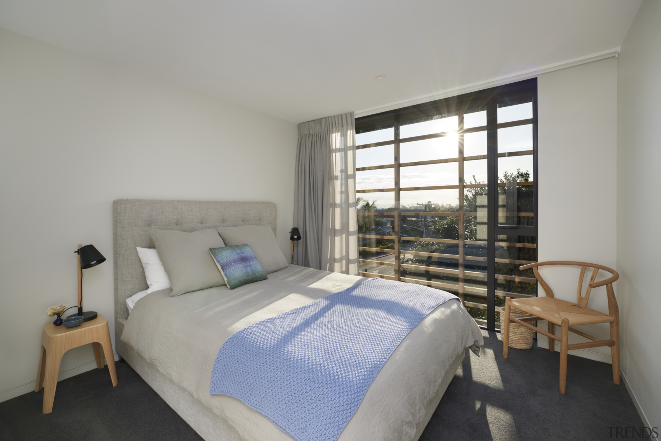 Bedroom with slats outside window. - Room for 