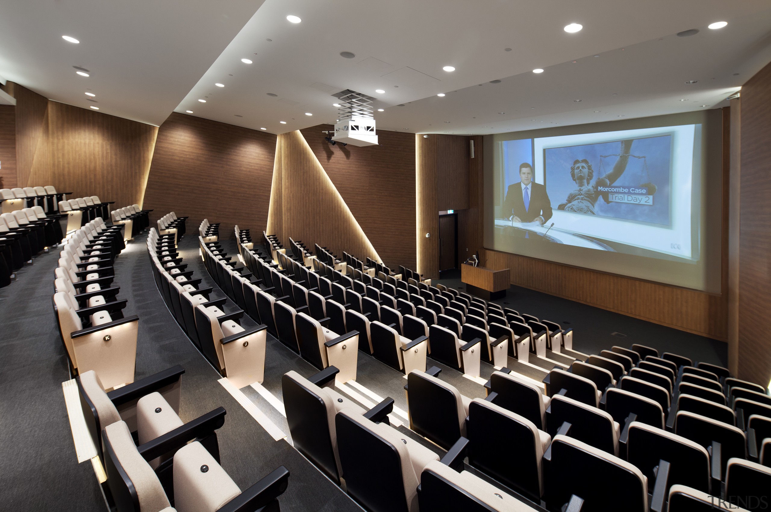 The Harry Perkins Institute for Medical Research features auditorium, conference hall, convention center, black, gray