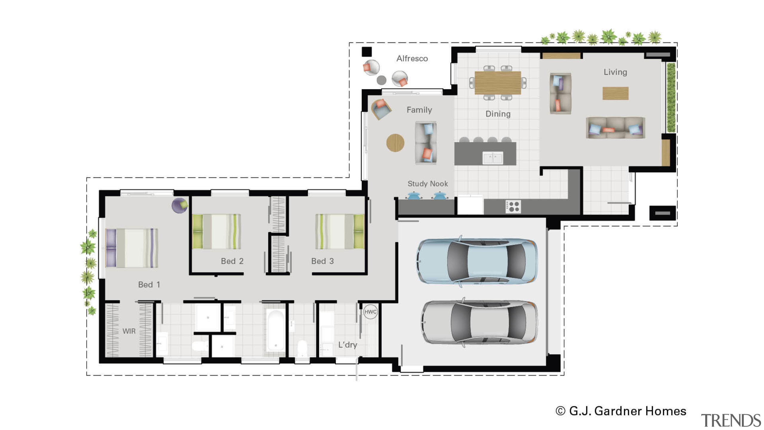 The layout which offers family and friends expansive 