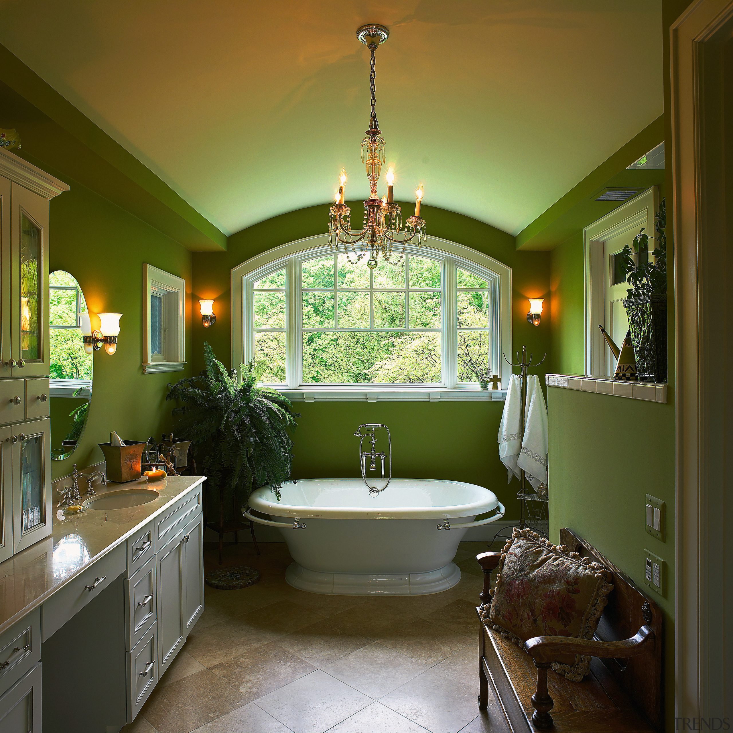 A view of the master bathroom, tiled floor, bathroom, ceiling, estate, home, house, interior design, real estate, room, window, brown