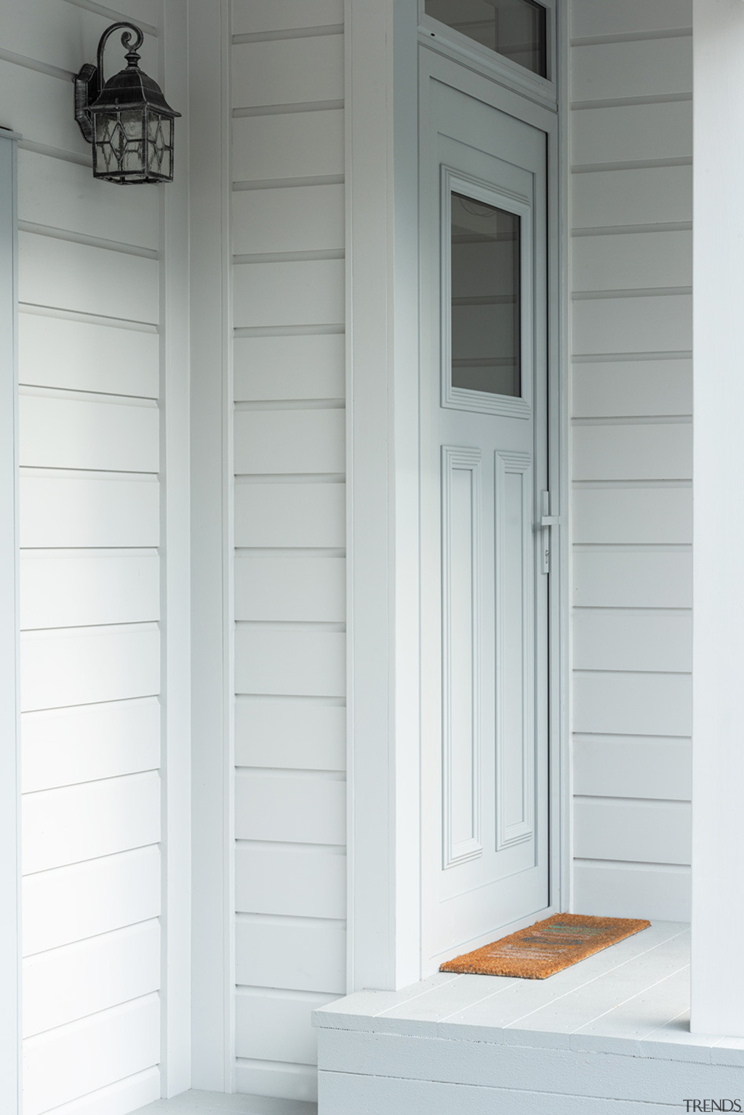 Envira Internal Box Corner Feature On New Colonial door, home, house, interior design, siding, structure, wall, window, window covering, window treatment, wood, white, gray