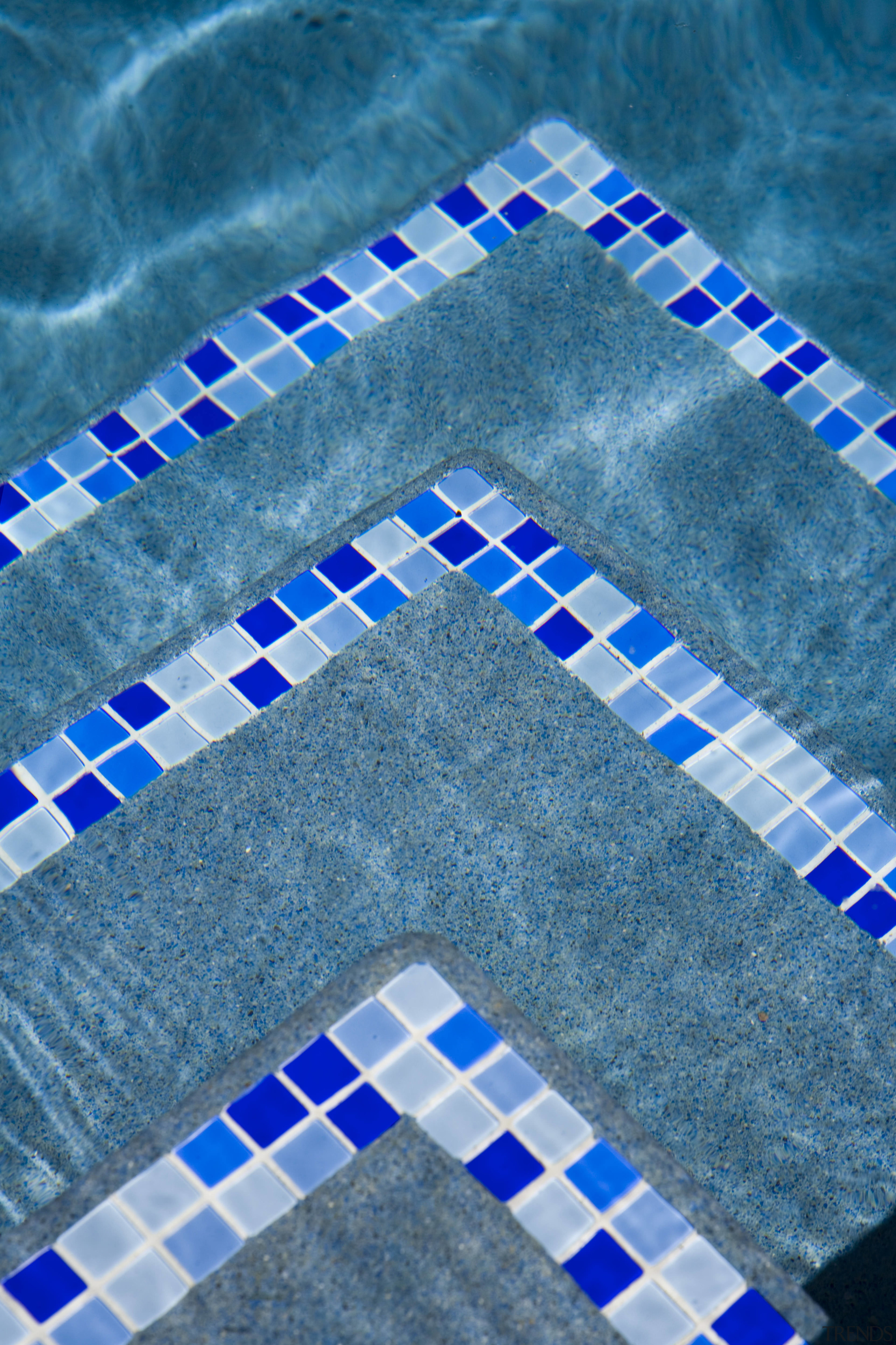 Image of the pool which has been designed aqua, azure, blue, design, line, pattern, textile, turquoise, teal