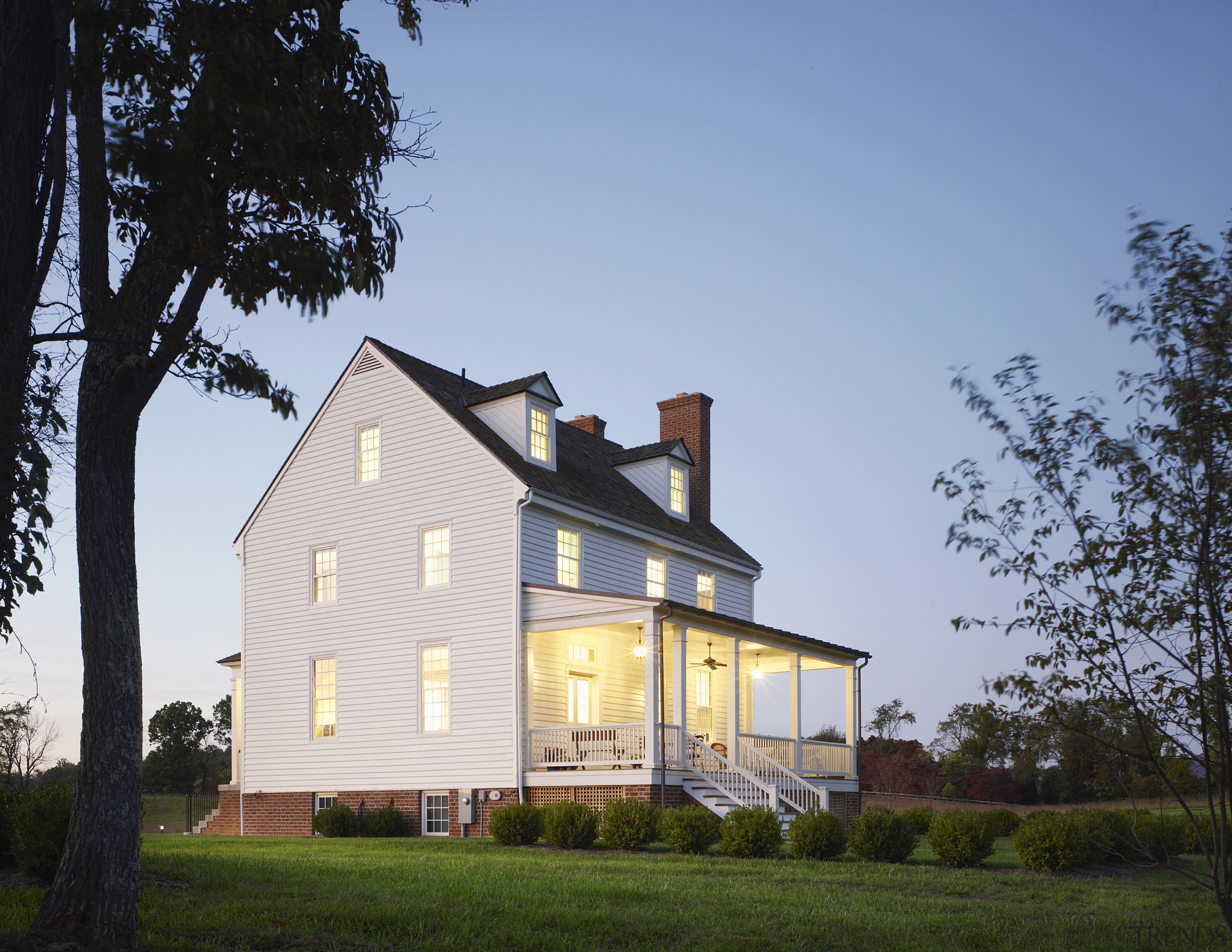 This home was built by Tom Glass of building, cottage, estate, facade, farmhouse, home, house, property, real estate, residential area, siding, sky, teal